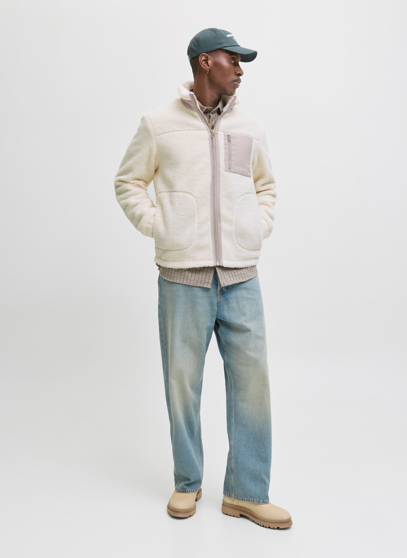 Vestes polaires Jjesoho Teddy Jacket Noos homme blanc Jack & Jones Vestes polaires Jjesoho Teddy Jacket Noos homme blanc ATMOSPHERE
