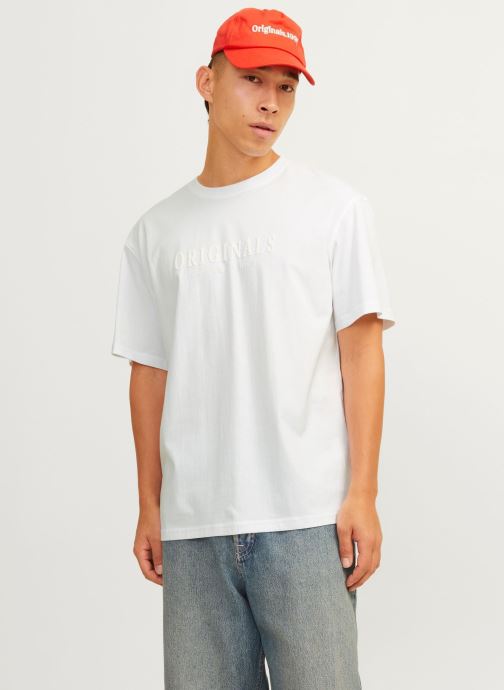 Jack & Jones T-shirts met korte mouwen Jorfrederiksberg Tee Ss Crew Neck Noos heren wit