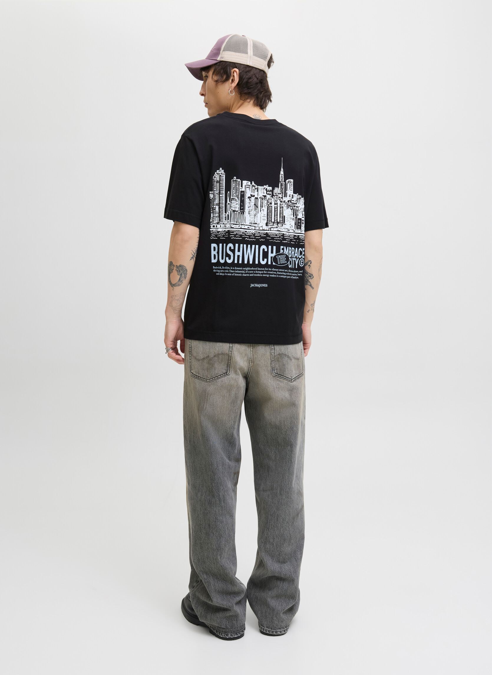 Tee-shirts manches courtes Joryork Back Tee Ss Crew Neck homme noir Jack & Jones Tee-shirts manches courtes Joryork Back Tee Ss Crew Neck homme noir BLACK