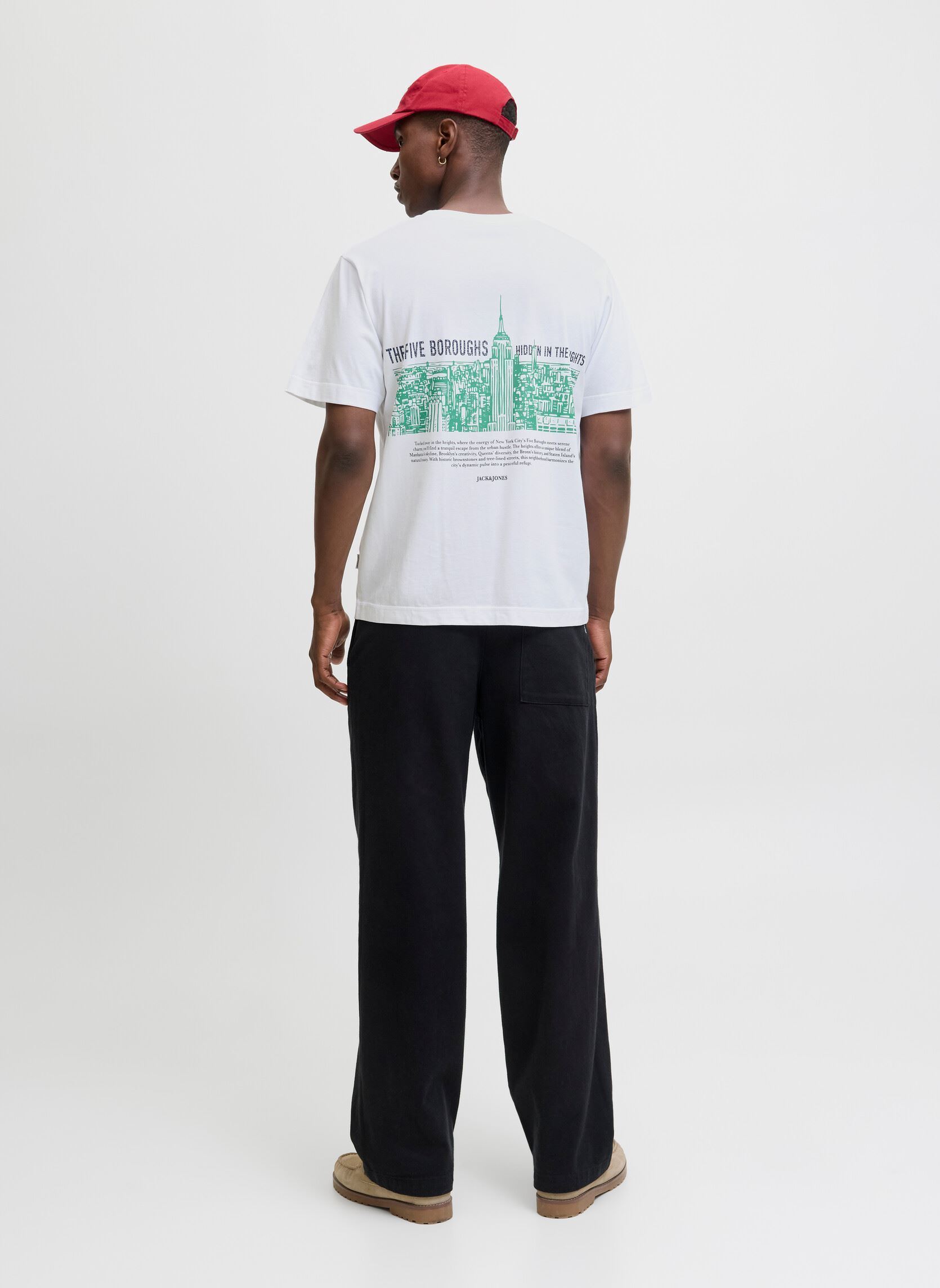 T-shirt a maniche corte Joryork Back Tee Ss Crew Neck uomo bianco Jack & Jones T-shirt a maniche corte Joryork Back Tee Ss Crew Neck uomo bianco BRIGHT WHITE
