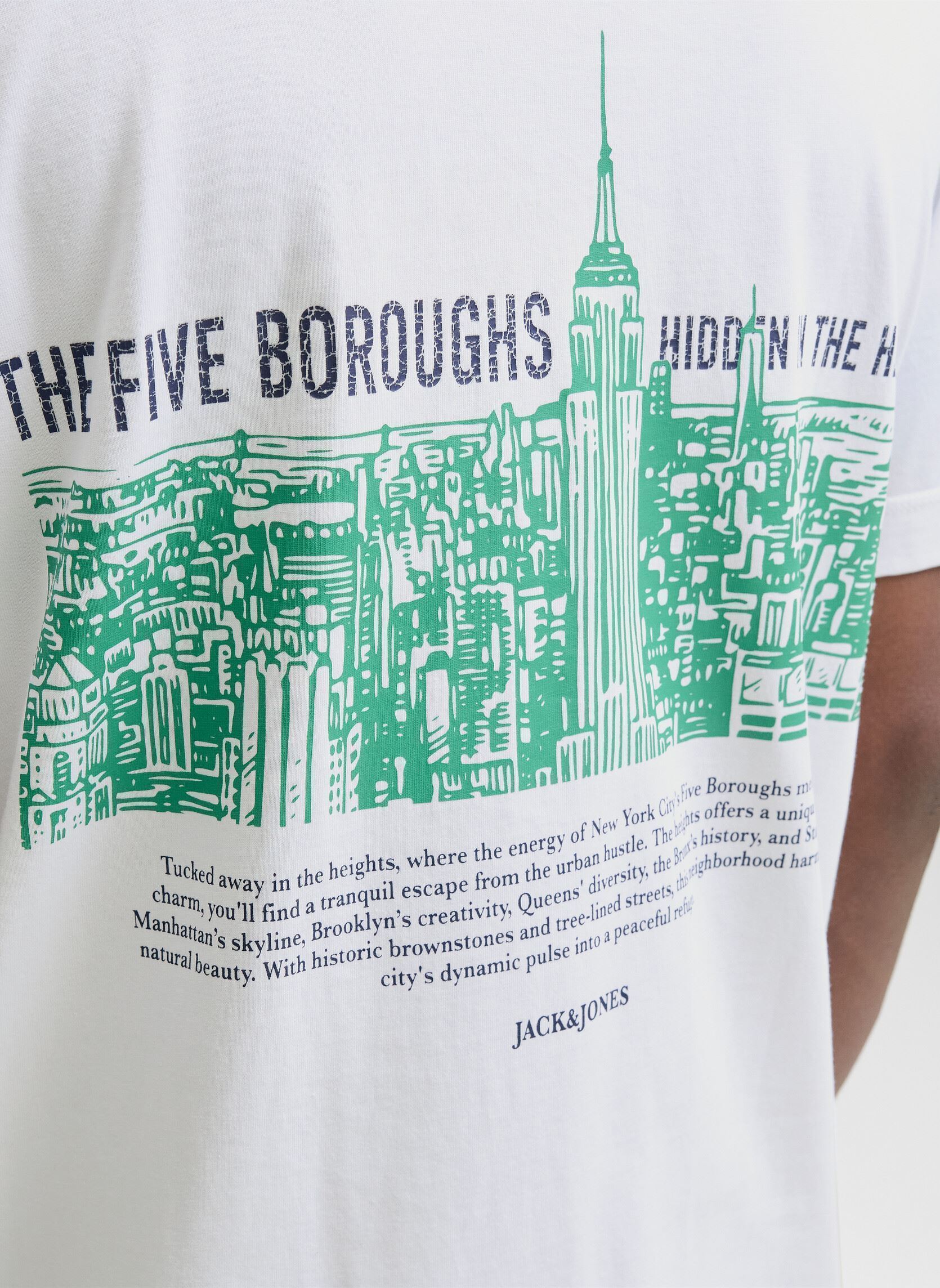 T-shirt a maniche corte Joryork Back Tee Ss Crew Neck uomo bianco Jack & Jones T-shirt a maniche corte Joryork Back Tee Ss Crew Neck uomo bianco BRIGHT WHITE