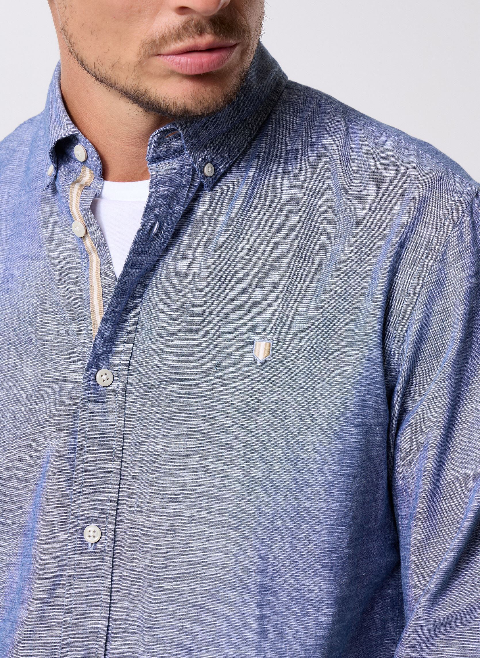 Hemden Jprblusummer Button Down L/S Shirt herren blau Jack & Jones Hemden Jprblusummer Button Down L/S Shirt herren blau FADED DENIM