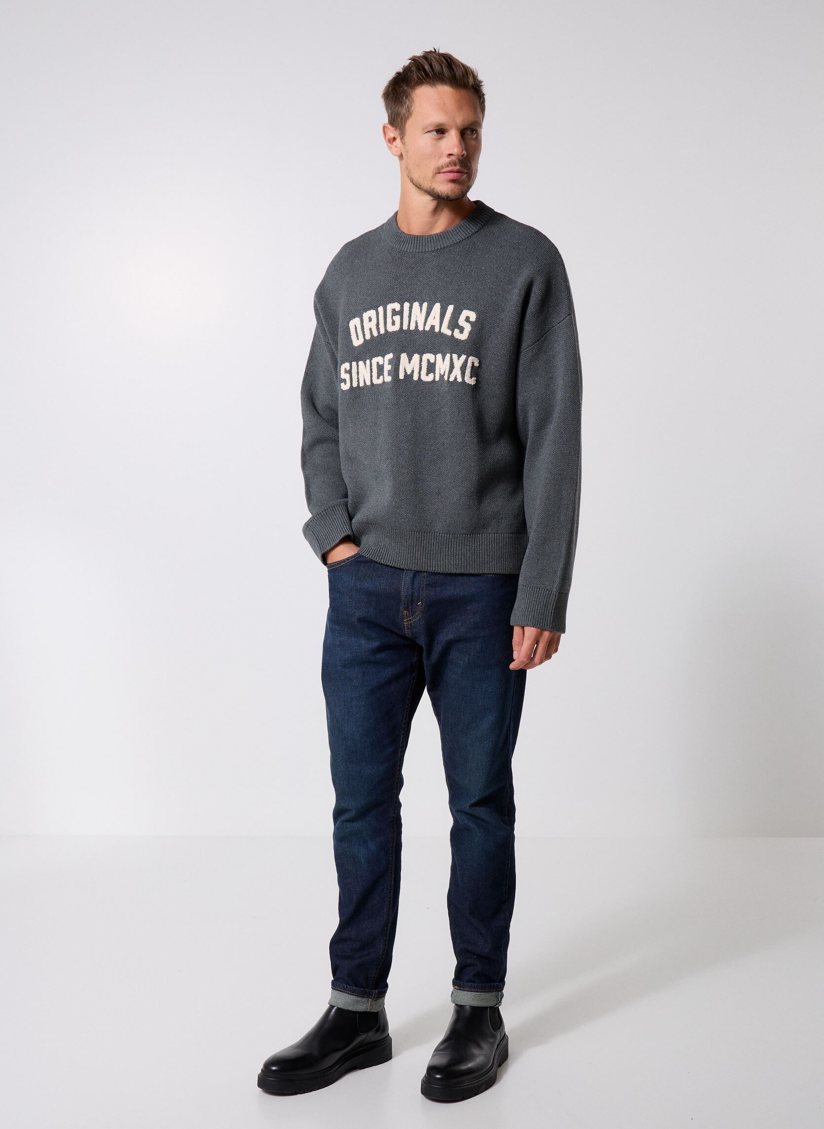 Sweatshirts Jormeadows Knit Crew Neck heren grijs Jack & Jones Sweatshirts Jormeadows Knit Crew Neck heren grijs DARK GREY MELANGE