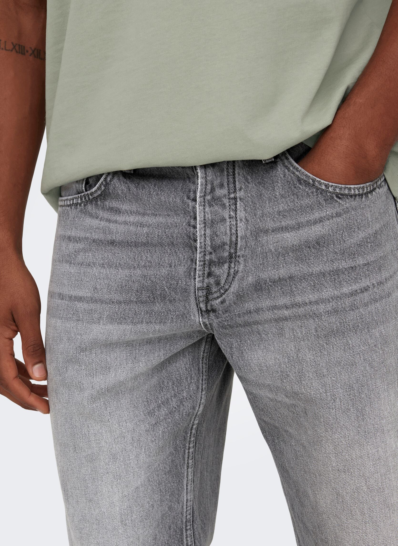 Jeans droit ONSEDGE STRAIGHT MG 8202 TAI DNM NOOS homme gris Only & Sons Jeans droit ONSEDGE STRAIGHT MG 8202 TAI DNM NOOS homme gris MEDIUM GREY DENIM