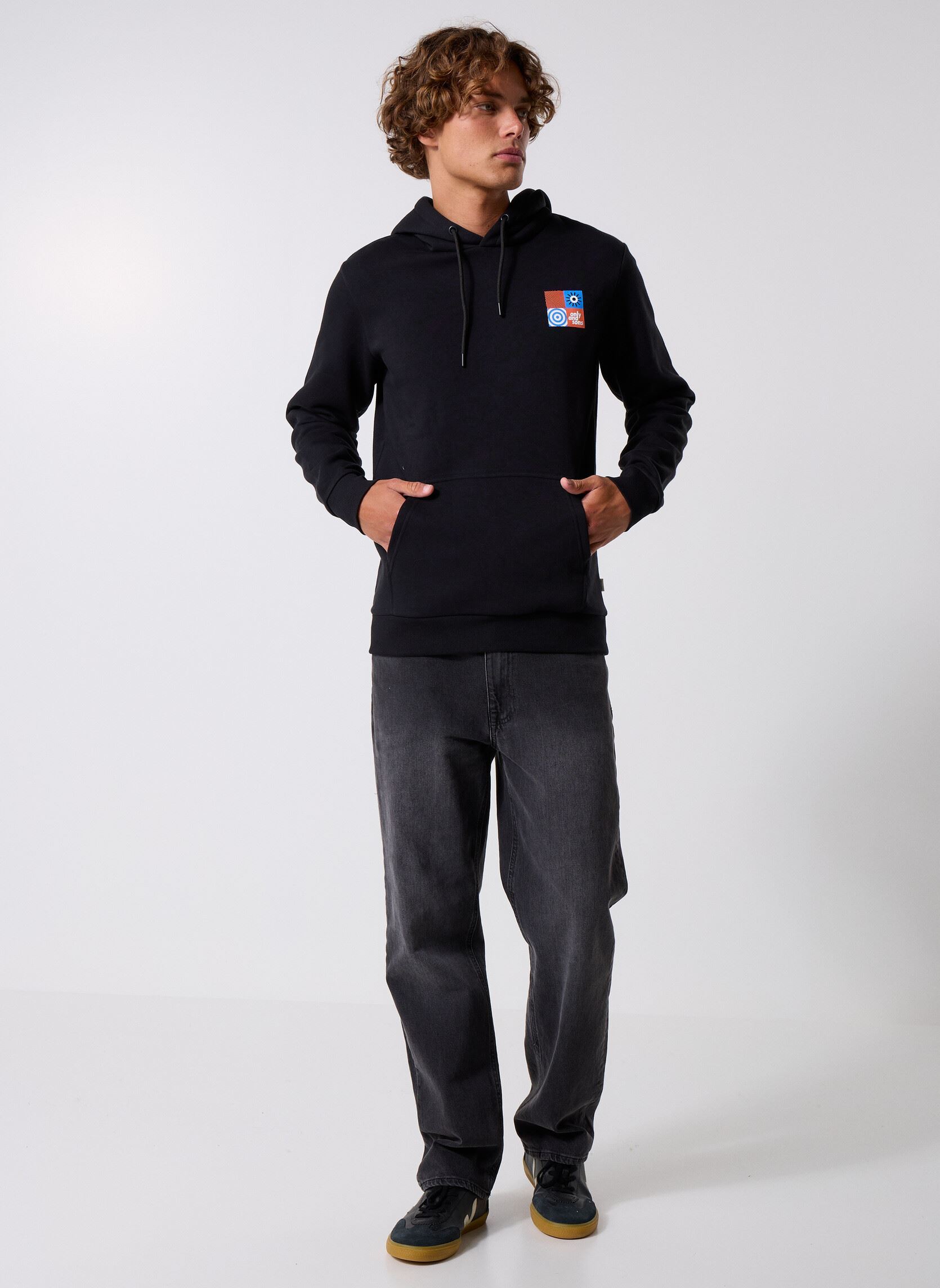 Kapuzenpullover ONSCERES LISBAO REG LS HOODIE SWEAT herren schwarz Only & Sons Kapuzenpullover ONSCERES LISBAO REG LS HOODIE SWEAT herren schwarz BLACK
