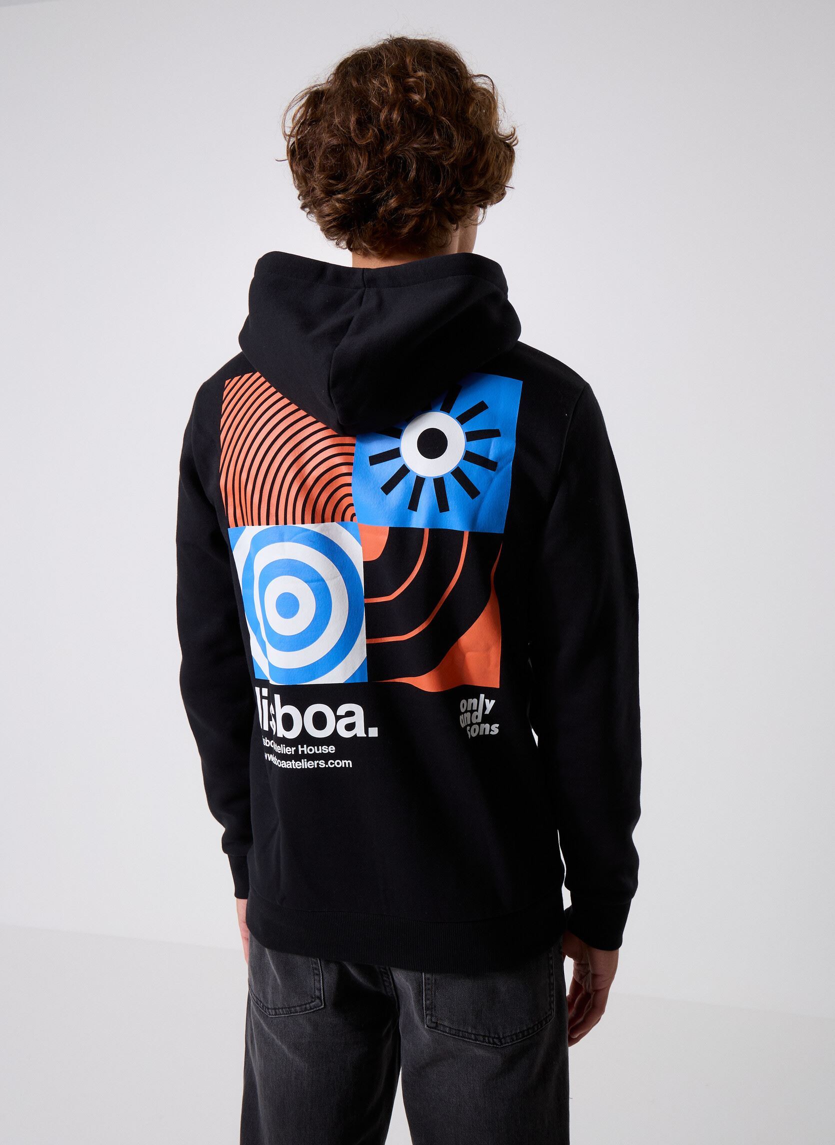 Kapuzenpullover ONSCERES LISBAO REG LS HOODIE SWEAT herren schwarz Only & Sons Kapuzenpullover ONSCERES LISBAO REG LS HOODIE SWEAT herren schwarz BLACK
