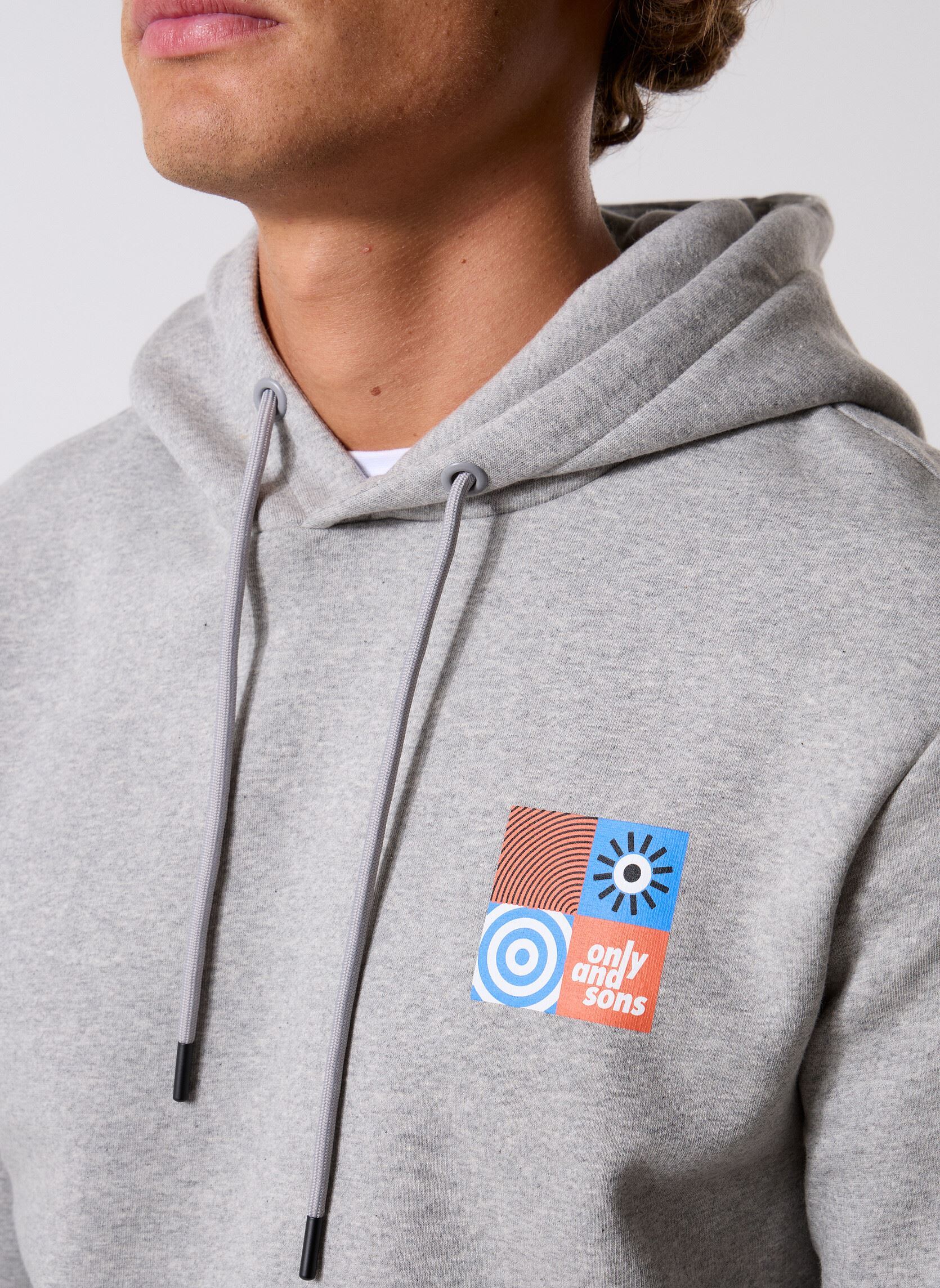 Sweats à capuche ONSCERES LISBAO REG LS HOODIE SWEAT homme gris Only & Sons Sweats à capuche ONSCERES LISBAO REG LS HOODIE SWEAT homme gris LIGHT GREY MELANGE