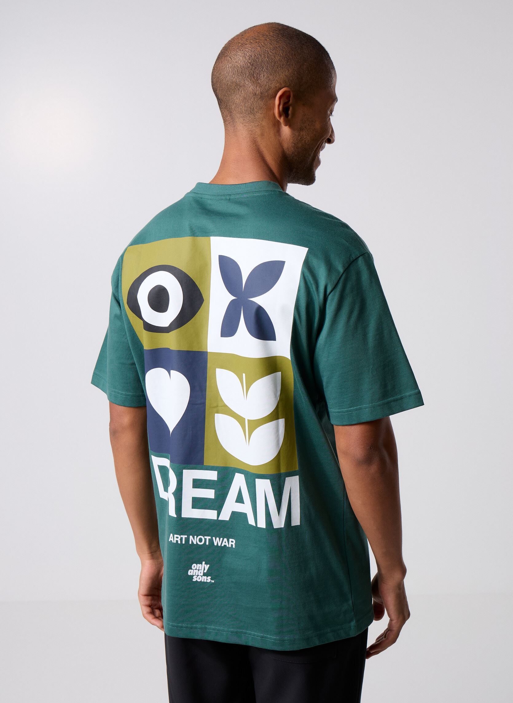 Tee-shirts manches courtes ONSFRED GIROUD RLX SS TEE homme vert Only & Sons Tee-shirts manches courtes ONSFRED GIROUD RLX SS TEE homme vert MALLARD GREEN