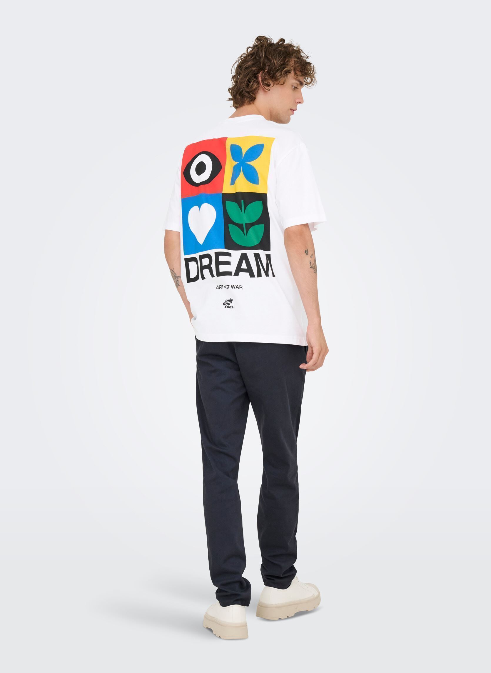 Tee-shirts manches courtes ONSFRED GIROUD RLX SS TEE homme blanc Only & Sons Tee-shirts manches courtes ONSFRED GIROUD RLX SS TEE homme blanc BRIGHT WHITE