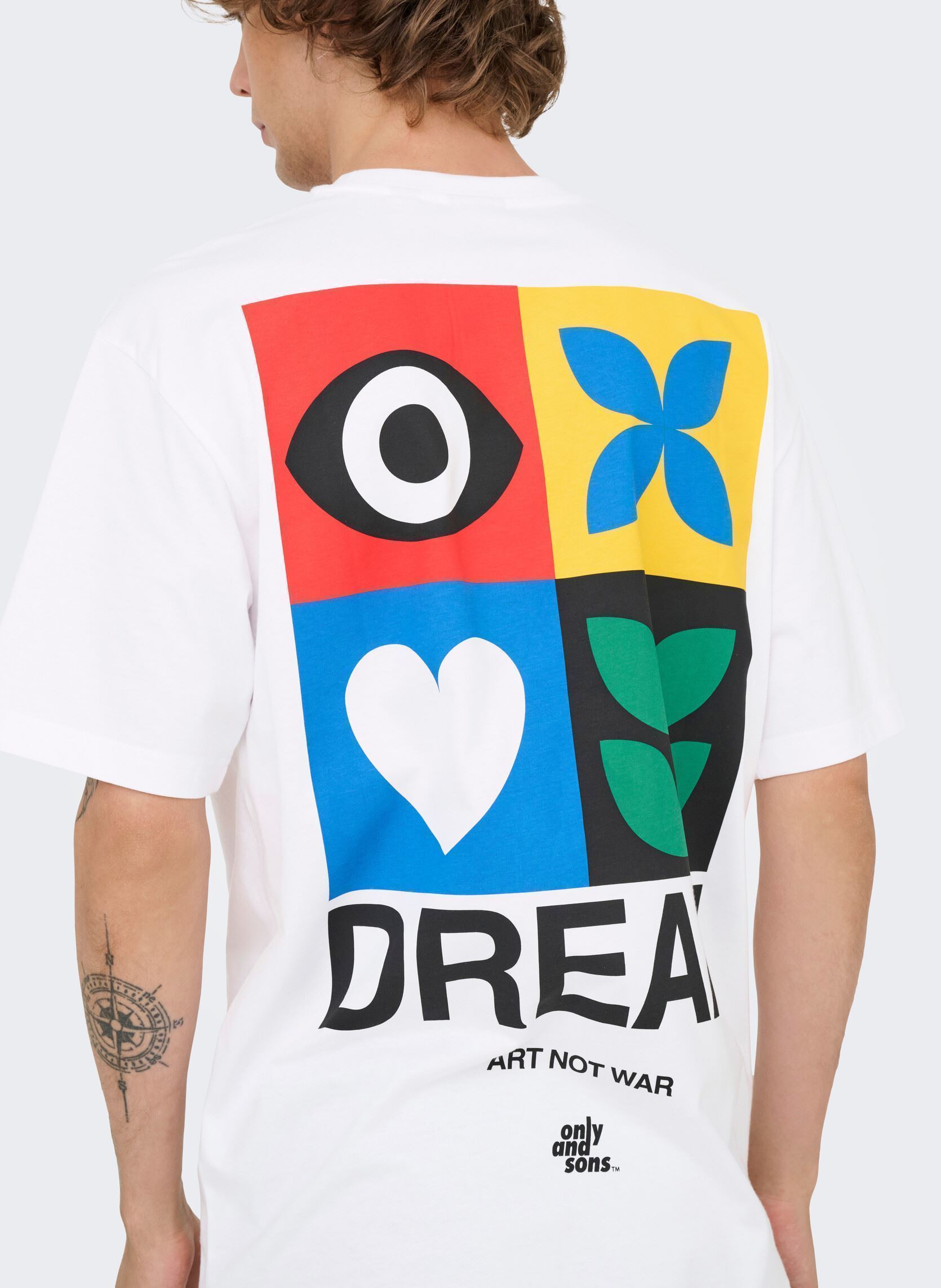Tee-shirts manches courtes ONSFRED GIROUD RLX SS TEE homme blanc Only & Sons Tee-shirts manches courtes ONSFRED GIROUD RLX SS TEE homme blanc BRIGHT WHITE