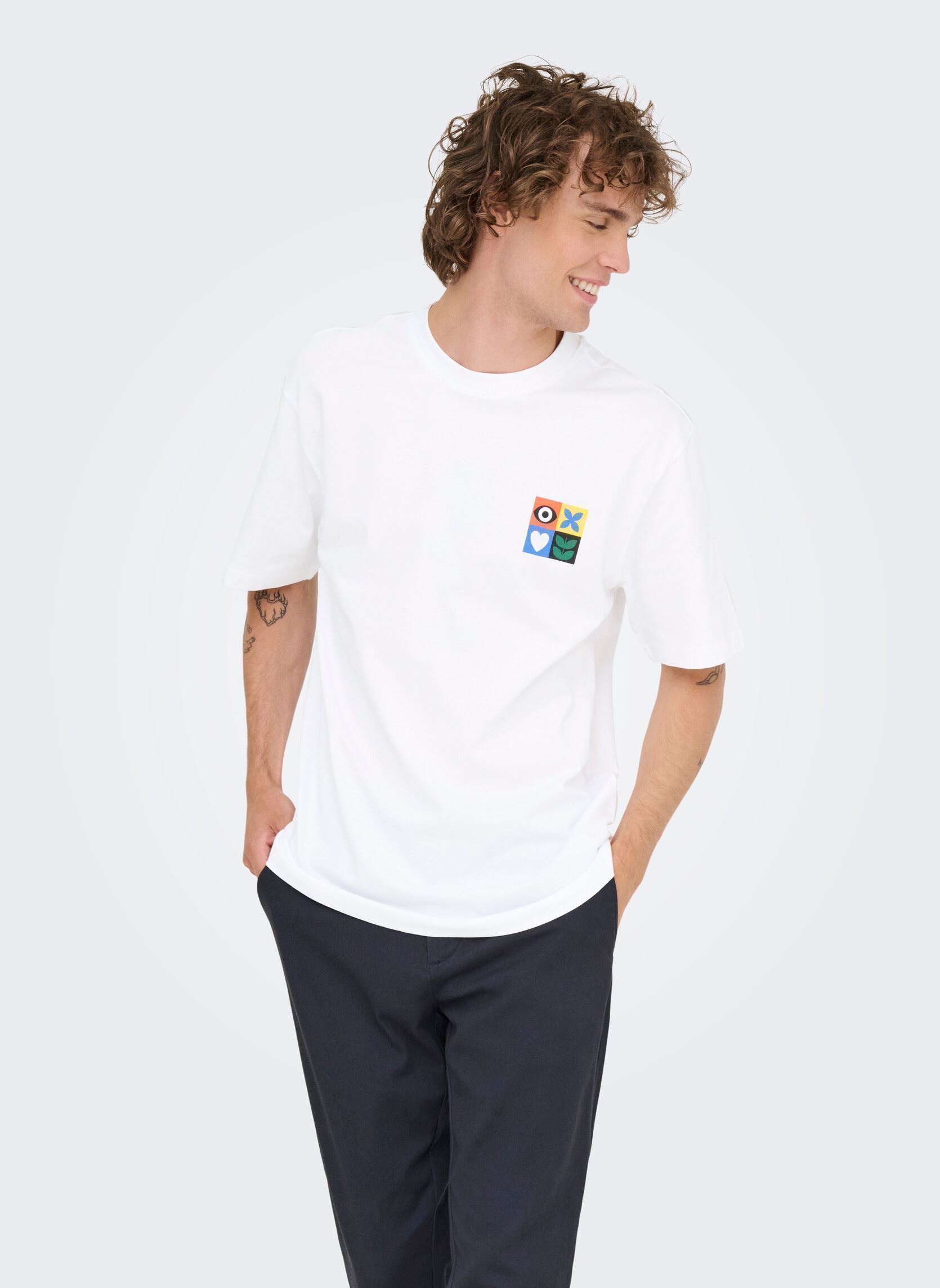 Vêtements Only & Sons ONSFRED GIROUD RLX SS TEE pour Accessoires - vue 2