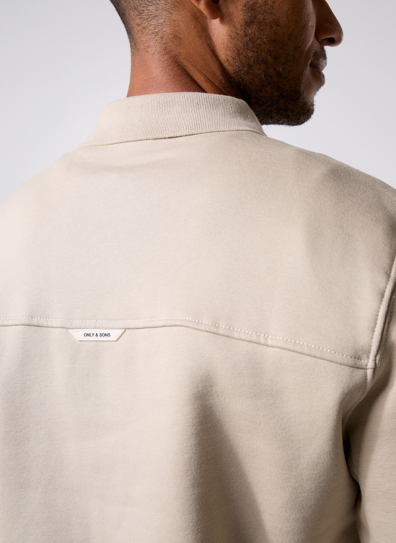 Kapuzenpullover ONSABBOTT REG LS POLO herren beige Only & Sons Kapuzenpullover ONSABBOTT REG LS POLO herren beige SILVER LINING