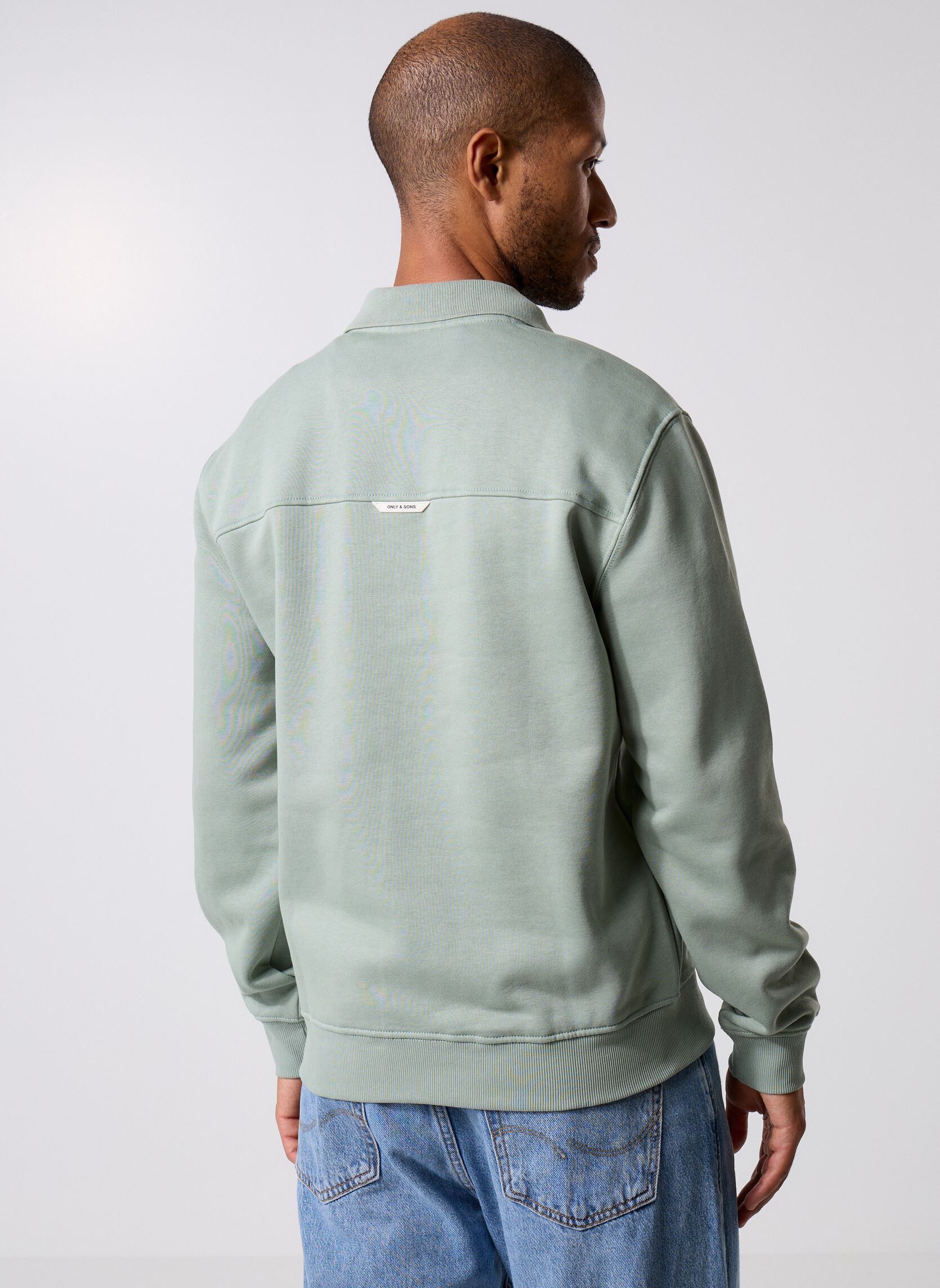 Sweats à capuche ONSABBOTT REG LS POLO homme vert Only & Sons Sweats à capuche ONSABBOTT REG LS POLO homme vert ICEBERG GREEN