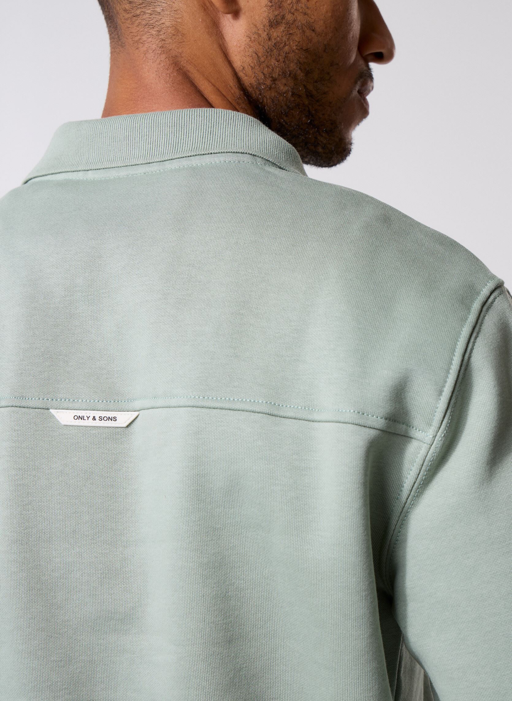 Sweats à capuche ONSABBOTT REG LS POLO homme vert Only & Sons Sweats à capuche ONSABBOTT REG LS POLO homme vert ICEBERG GREEN