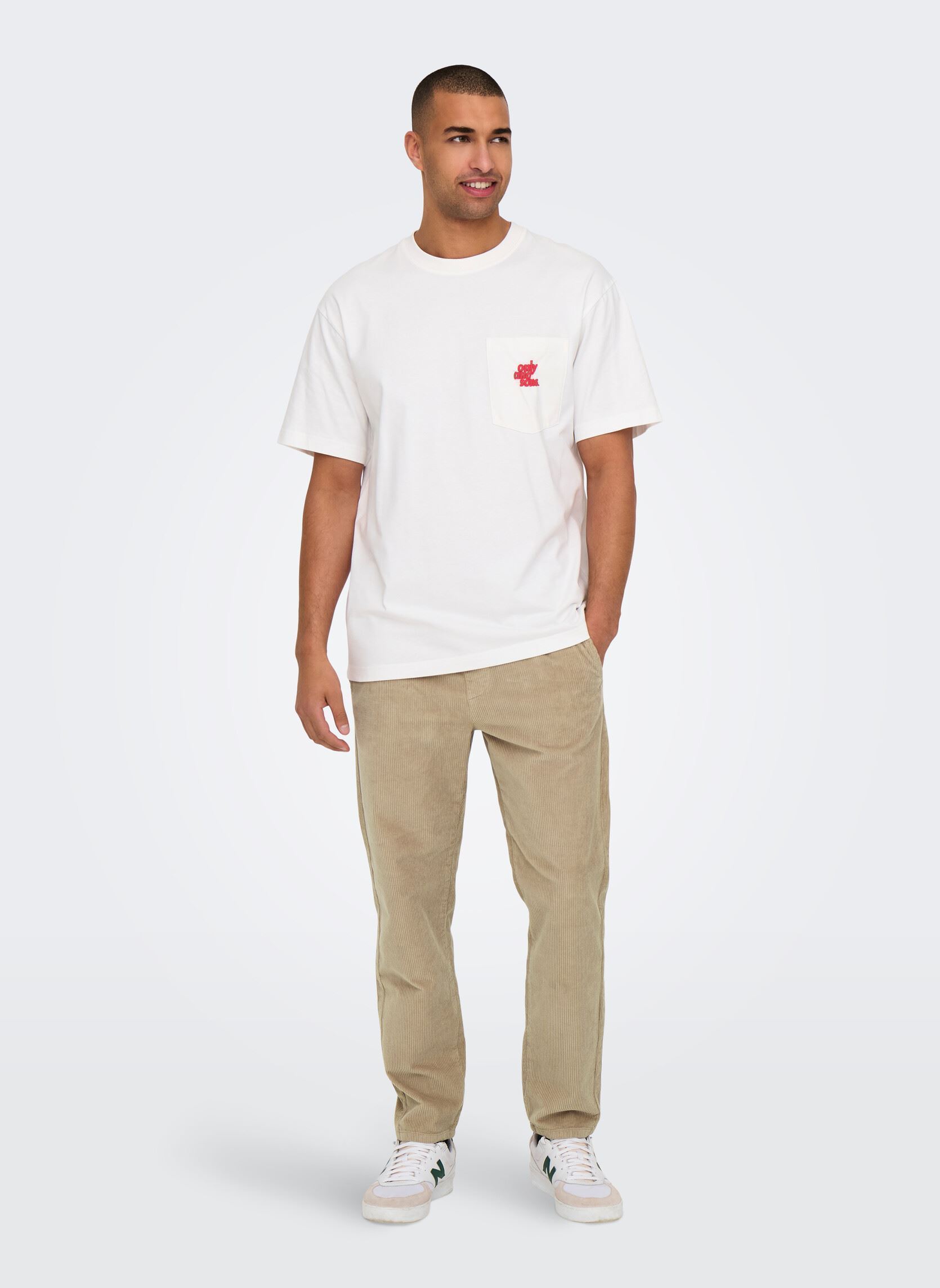 Slim Fit Hosen ONSLINUS TAP CORDUROY 0185 PANT NOOS herren beige Only & Sons Slim Fit Hosen ONSLINUS TAP CORDUROY 0185 PANT NOOS herren beige CHINCHILLA