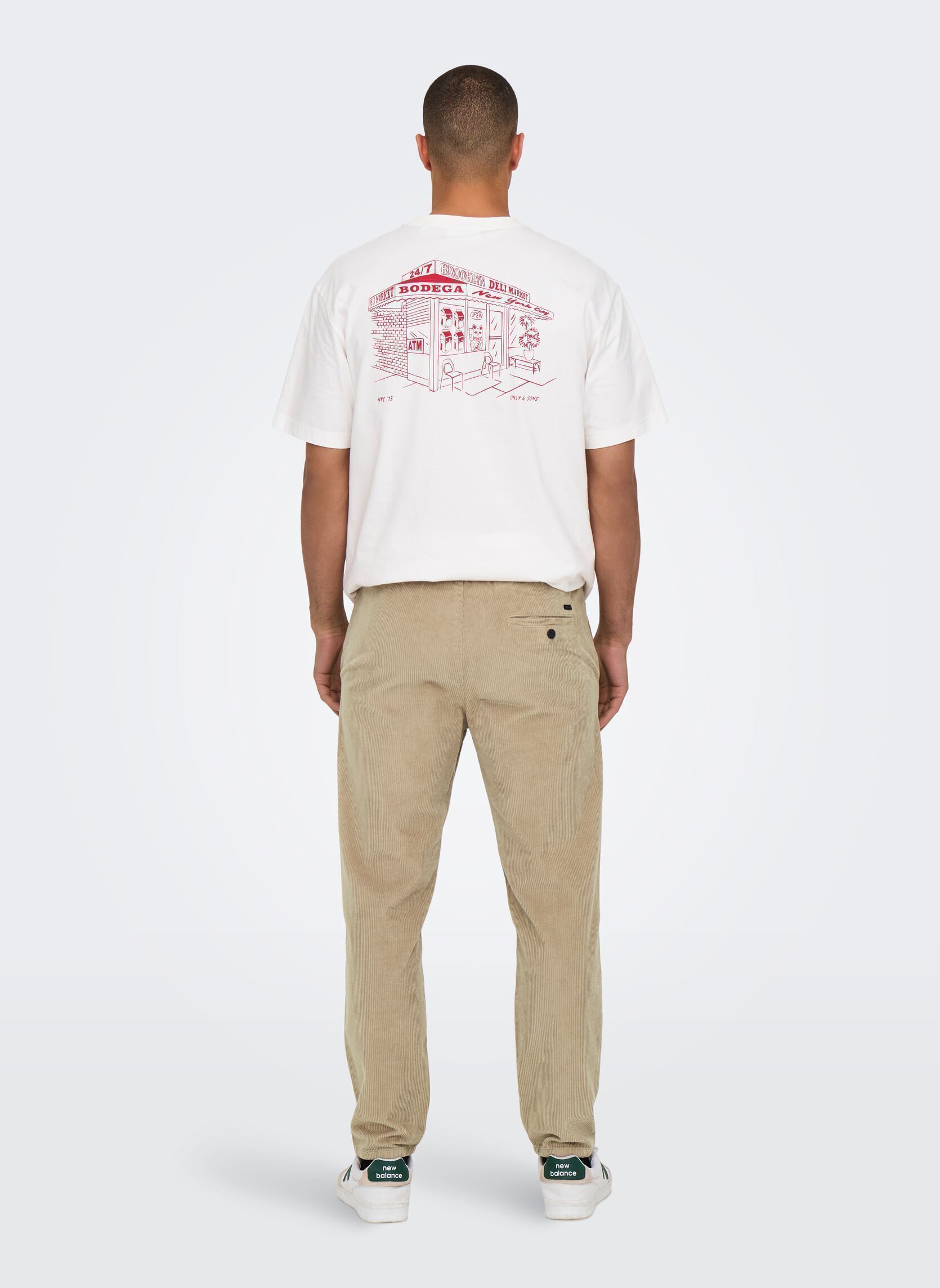 Slim Fit Hosen ONSLINUS TAP CORDUROY 0185 PANT NOOS herren beige Only & Sons Slim Fit Hosen ONSLINUS TAP CORDUROY 0185 PANT NOOS herren beige CHINCHILLA