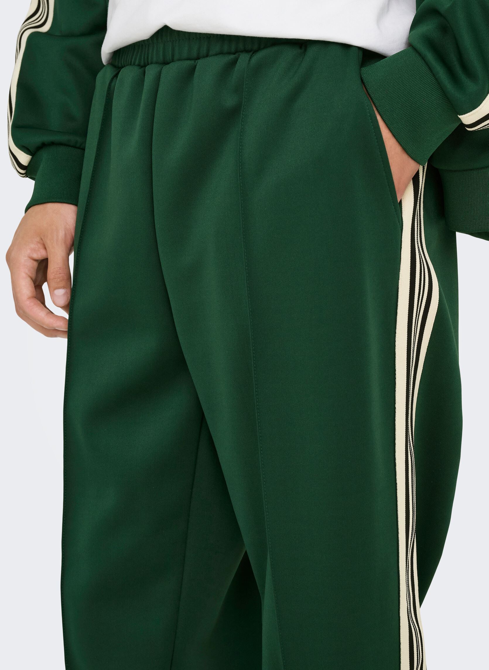 Pantalons larges ONSRIBER REG TRACK PANT SWEAT homme vert Only & Sons Pantalons larges ONSRIBER REG TRACK PANT SWEAT homme vert DARK GREEN