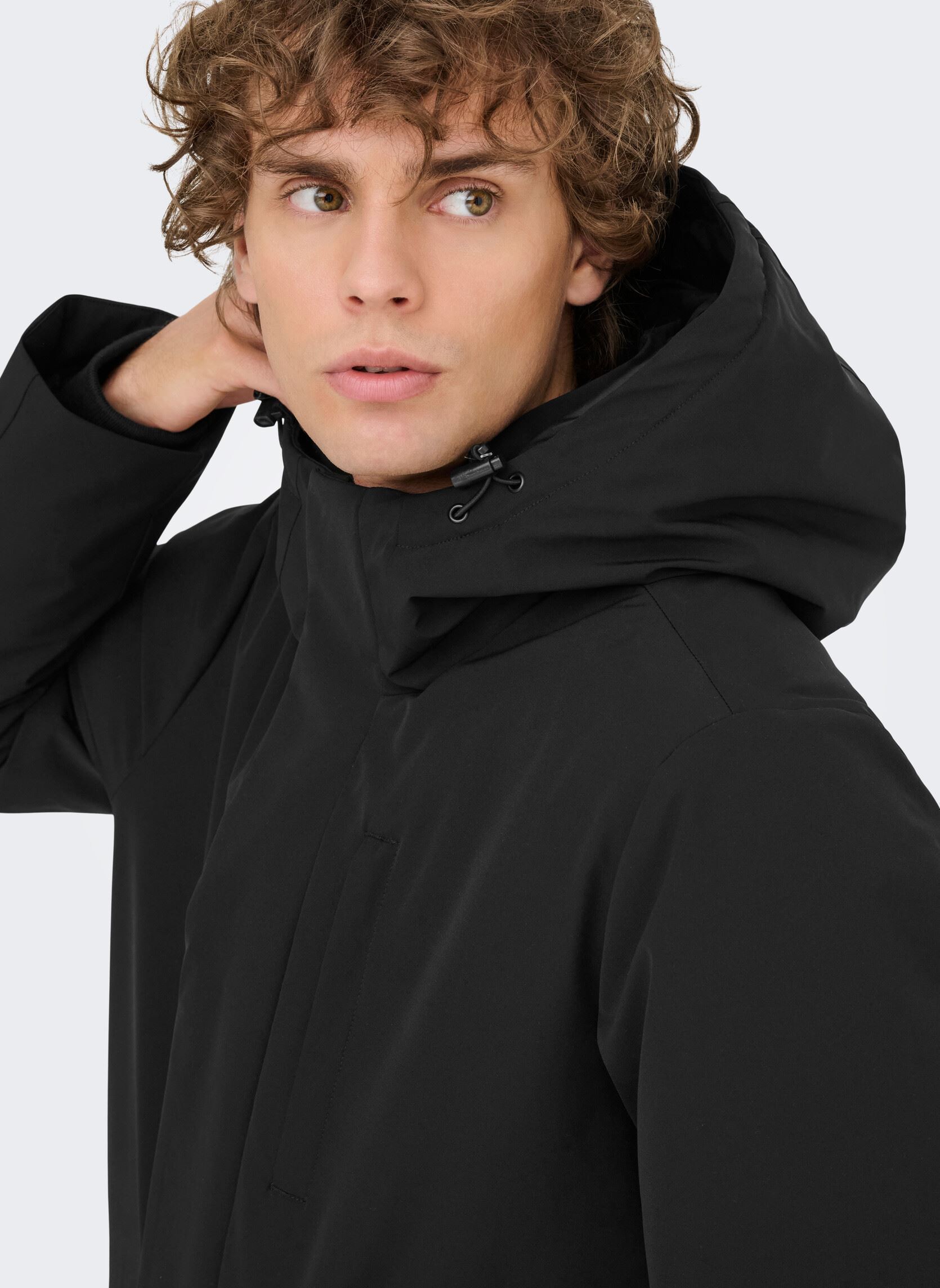 Cappotti classici ONSSAYN WATERPROOF STRETCH PARKA OTW uomo nero Only & Sons Cappotti classici ONSSAYN WATERPROOF STRETCH PARKA OTW uomo nero BLACK