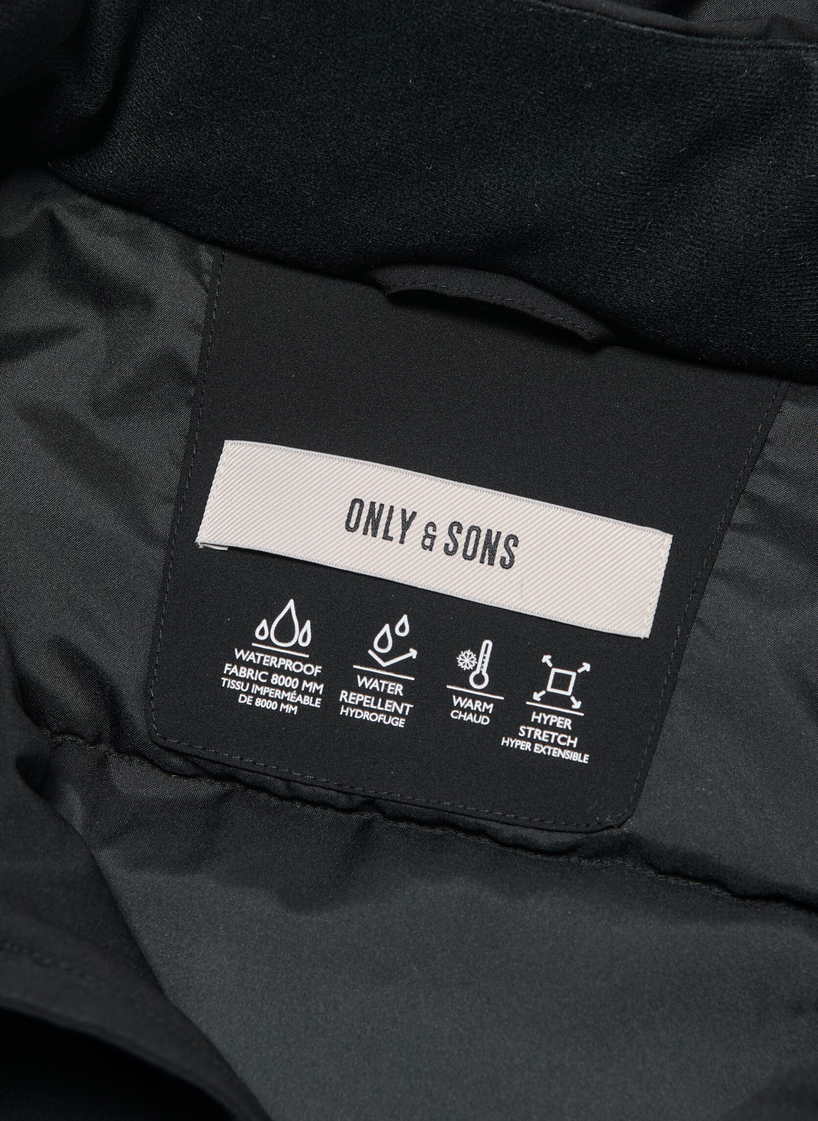 Cappotti classici ONSSAYN WATERPROOF STRETCH PARKA OTW uomo nero Only & Sons Cappotti classici ONSSAYN WATERPROOF STRETCH PARKA OTW uomo nero BLACK