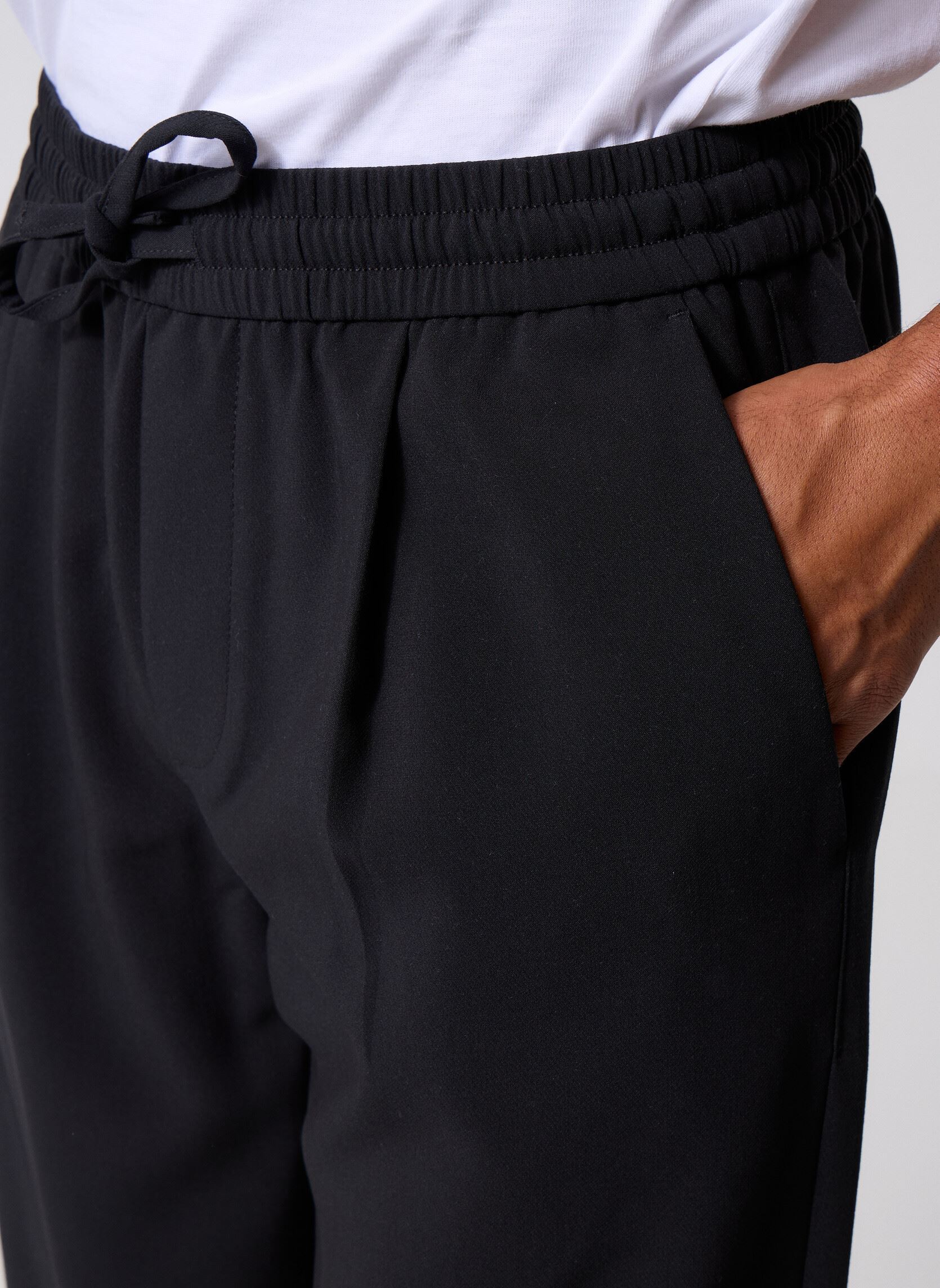 Pantalons droits ONSWILL 0292 LOOSE STRING PANT NOOS homme noir Only & Sons Pantalons droits ONSWILL 0292 LOOSE STRING PANT NOOS homme noir JET BLACK