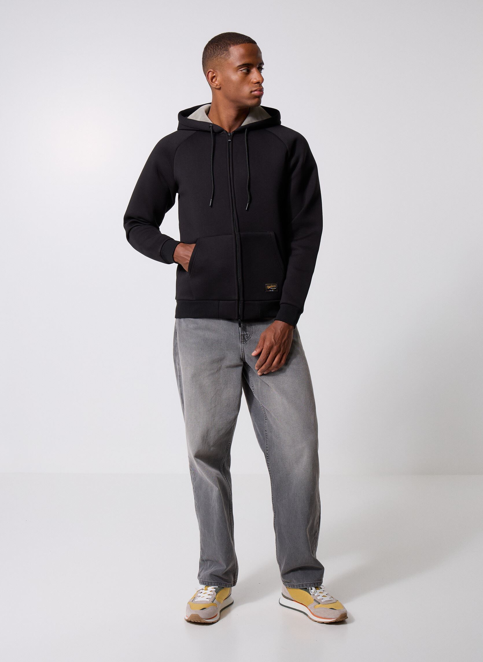 Sweaters met rits ONSBOBBEY SCUBA FULL ZIP HOODIE SWEAT heren zwart Only & Sons Sweaters met rits ONSBOBBEY SCUBA FULL ZIP HOODIE SWEAT heren zwart BLACK