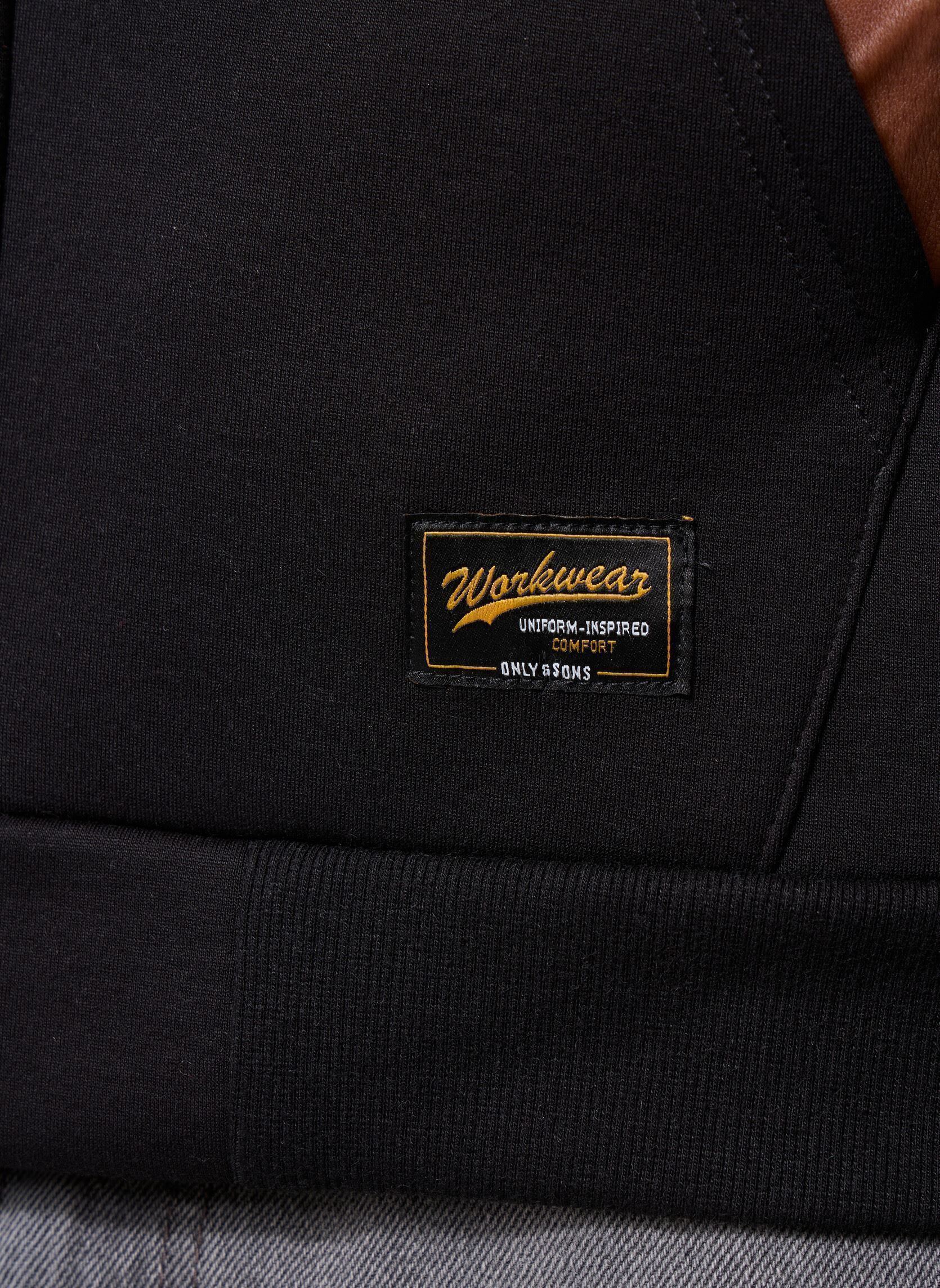 Sweaters met rits ONSBOBBEY SCUBA FULL ZIP HOODIE SWEAT heren zwart Only & Sons Sweaters met rits ONSBOBBEY SCUBA FULL ZIP HOODIE SWEAT heren zwart BLACK