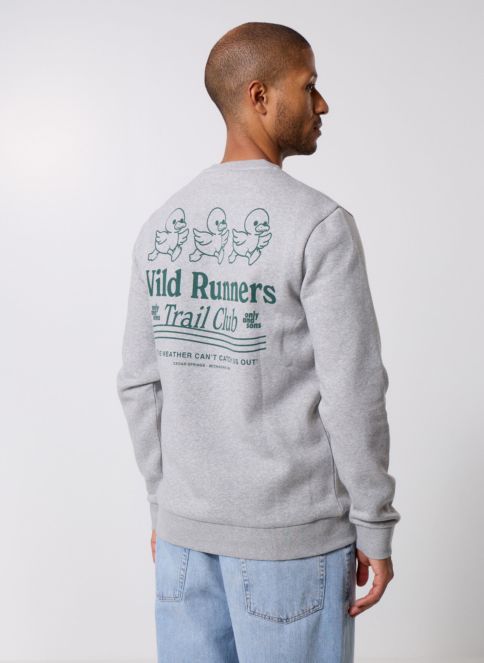 Sweatshirts ONSCERES CLUB REG LS CREW SWEAT heren grijs Only & Sons Sweatshirts ONSCERES CLUB REG LS CREW SWEAT heren grijs LIGHT GREY MELANGE