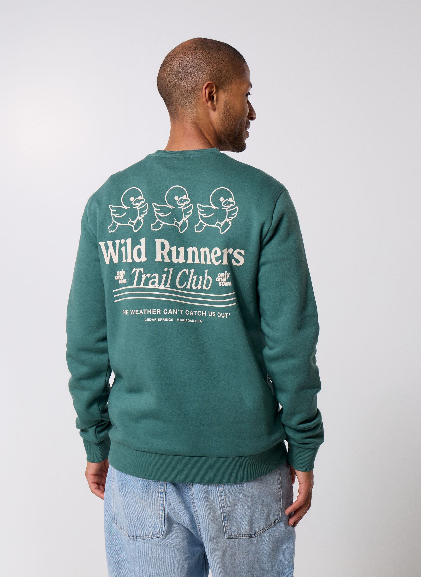 Felpe ONSCERES CLUB REG LS CREW SWEAT uomo verde Only & Sons Felpe ONSCERES CLUB REG LS CREW SWEAT uomo verde MALLARD GREEN