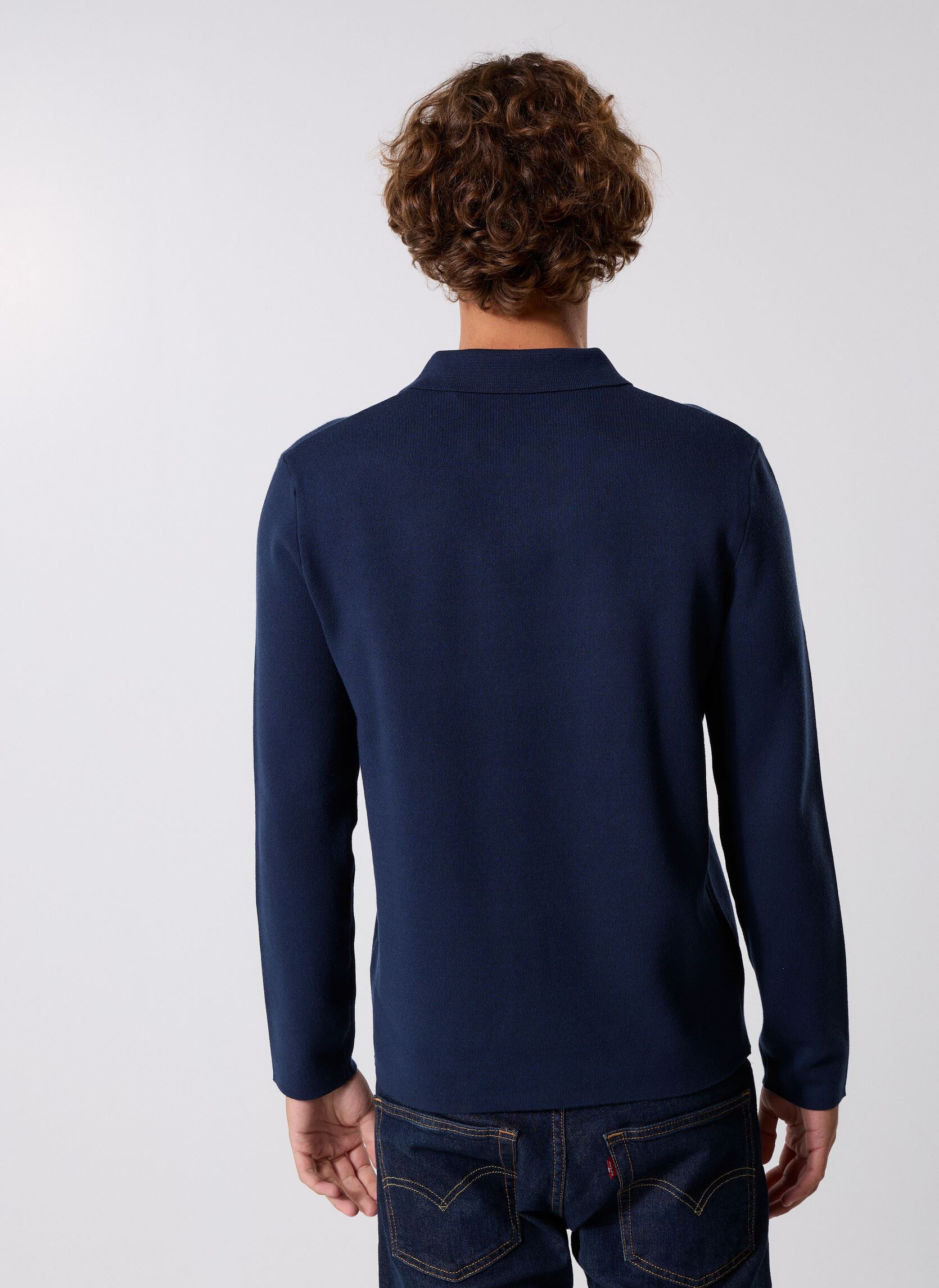 Pullover ONSCOOPER REG LS 12 POLO KNIT herren blau Only & Sons Pullover ONSCOOPER REG LS 12 POLO KNIT herren blau BLUE NIGHTS