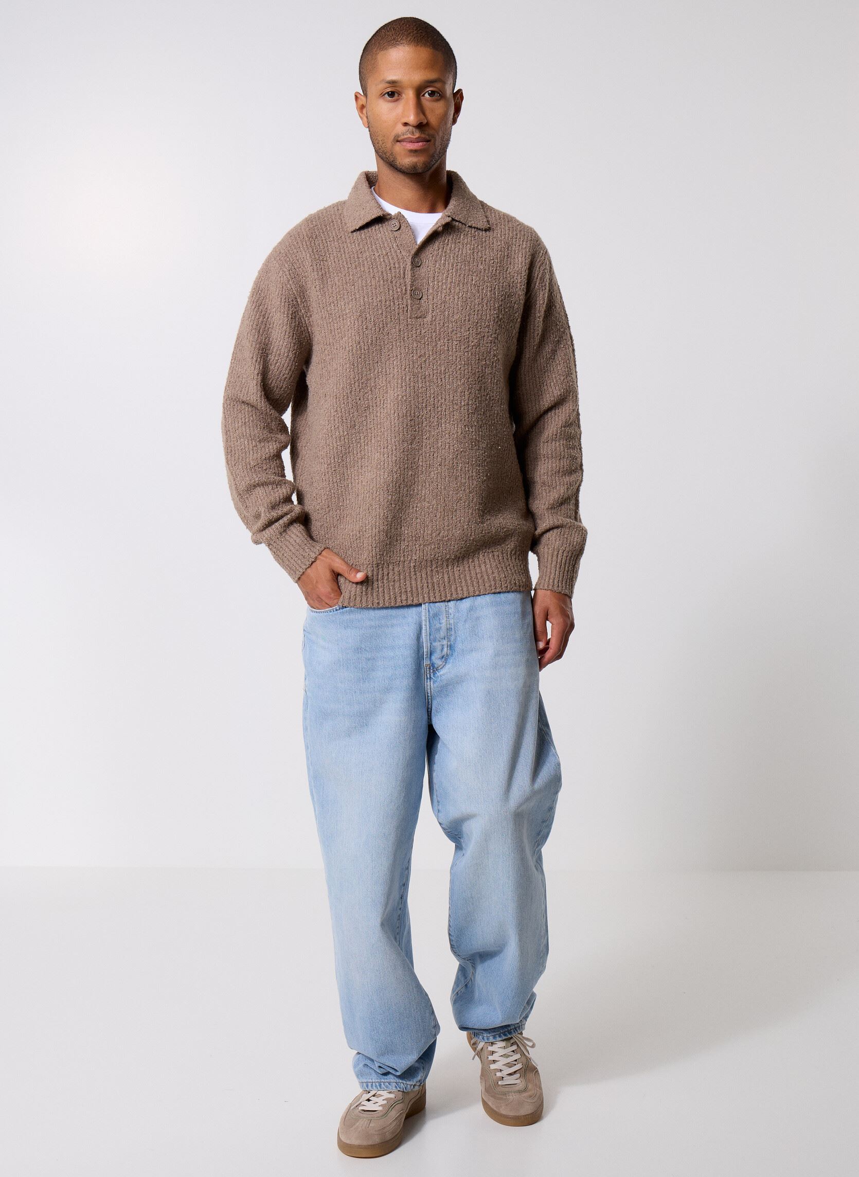 Pulls ONSDALE LIFE RLX LS POLO KNIT NOOS homme marron Only & Sons Pulls ONSDALE LIFE RLX LS POLO KNIT NOOS homme marron WALNUT