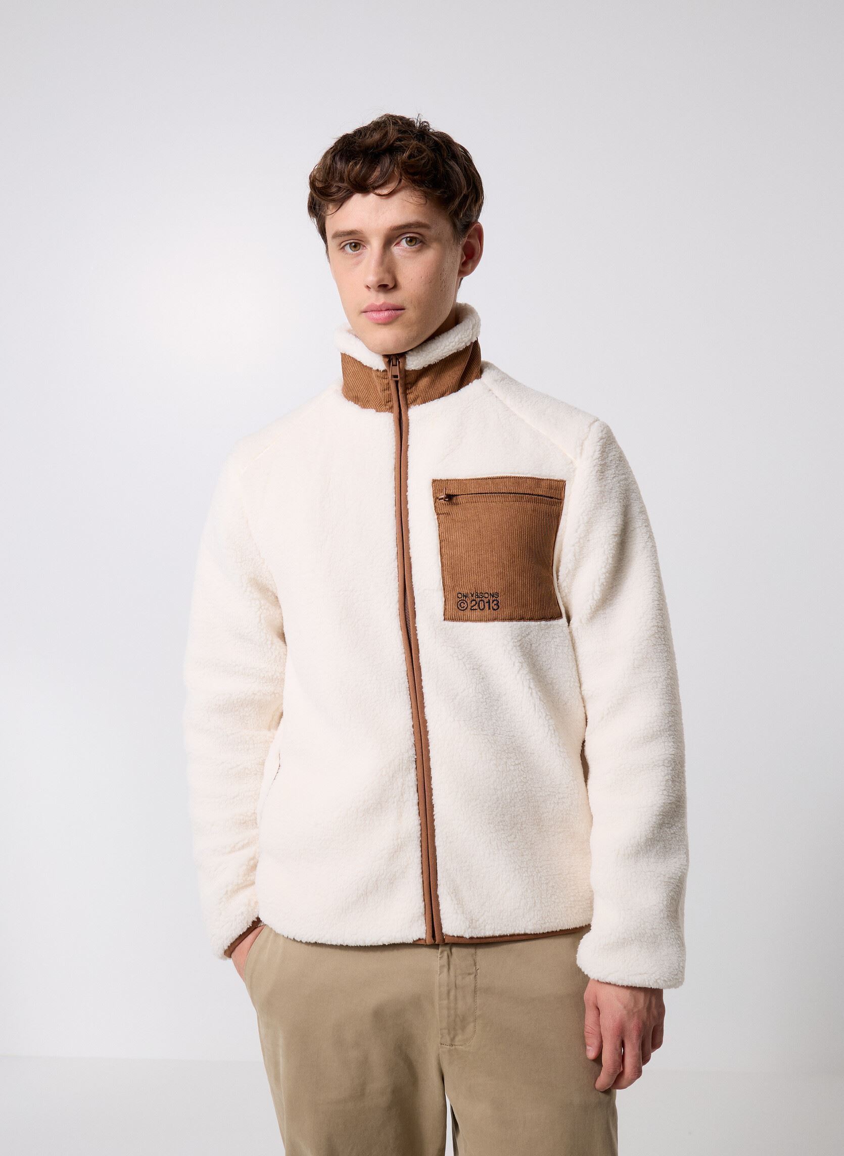 Vêtements Only & Sons ONSDALLAS SHERPA CORDUROY JACKET CS pour Homme