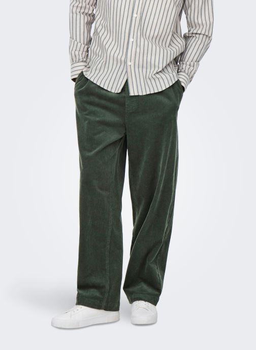 Only & Sons Pantalons larges ONSFADE LOOSE 0188 STRING CORD PANT homme vert