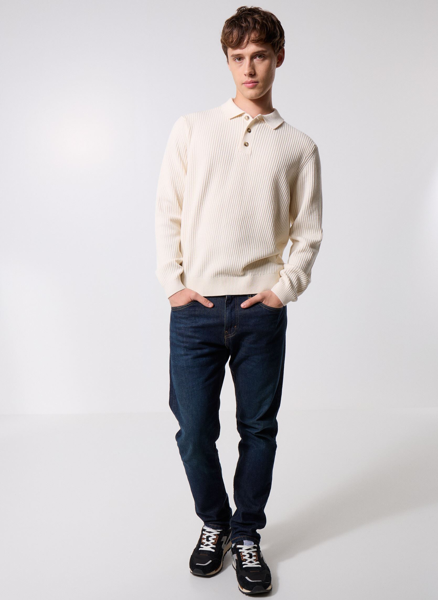 Pullover ONSLAW REG LS POLO KNIT FRML herren weiß Only & Sons Pullover ONSLAW REG LS POLO KNIT FRML herren weiß GARDENIA