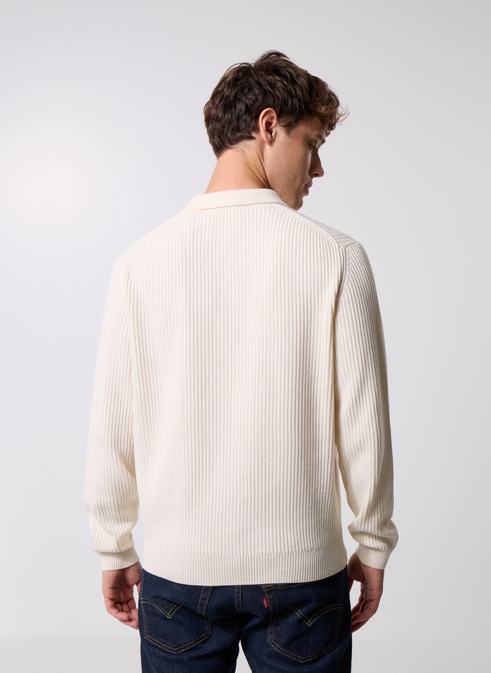 Pullover ONSLAW REG LS POLO KNIT FRML herren weiß Only & Sons Pullover ONSLAW REG LS POLO KNIT FRML herren weiß GARDENIA