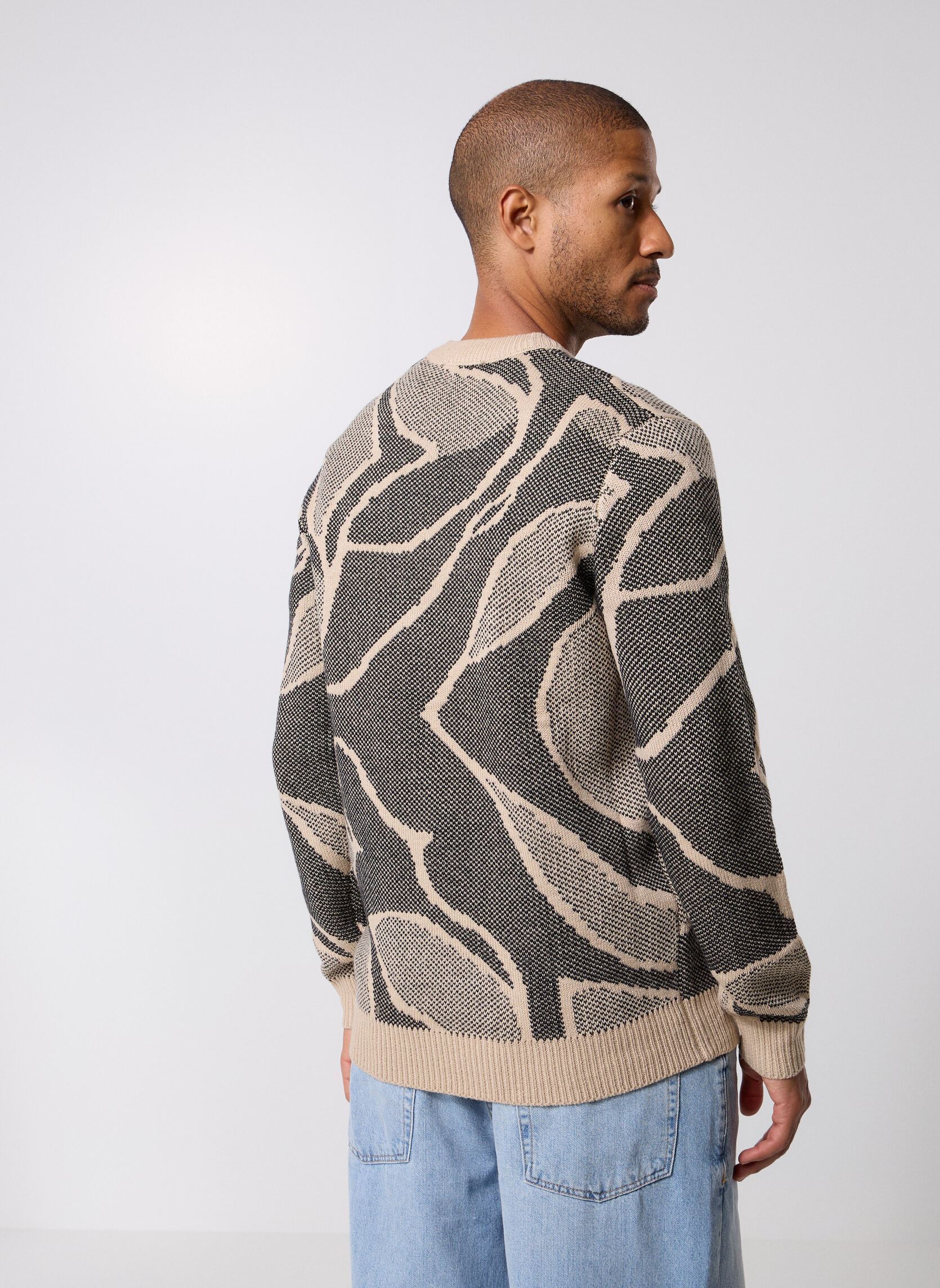 Pullover ONSLONG REG LS CREW JAQUARD KNIT herren beige Only & Sons Pullover ONSLONG REG LS CREW JAQUARD KNIT herren beige SILVER LINING