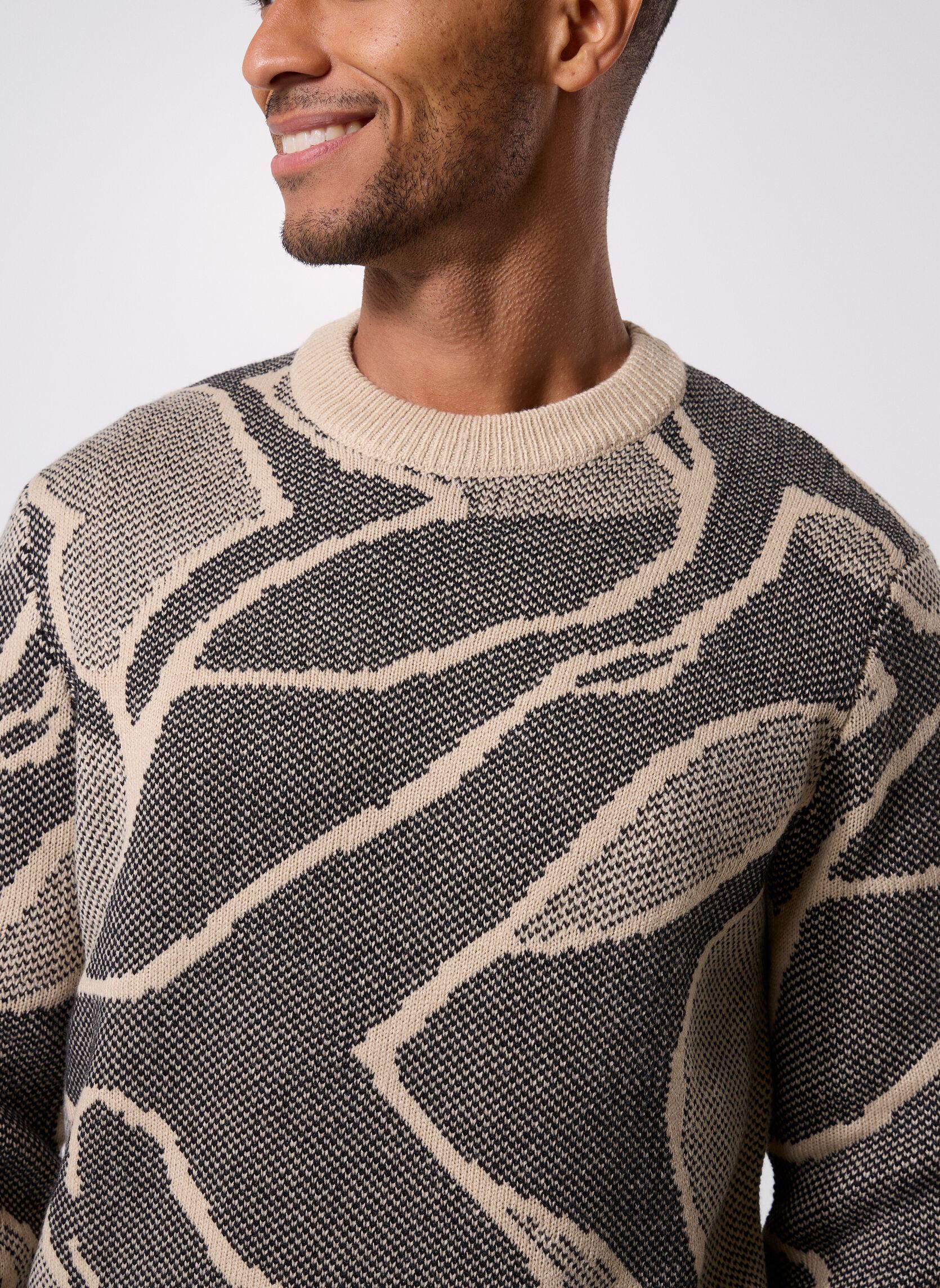 Pullover ONSLONG REG LS CREW JAQUARD KNIT herren beige Only & Sons Pullover ONSLONG REG LS CREW JAQUARD KNIT herren beige SILVER LINING