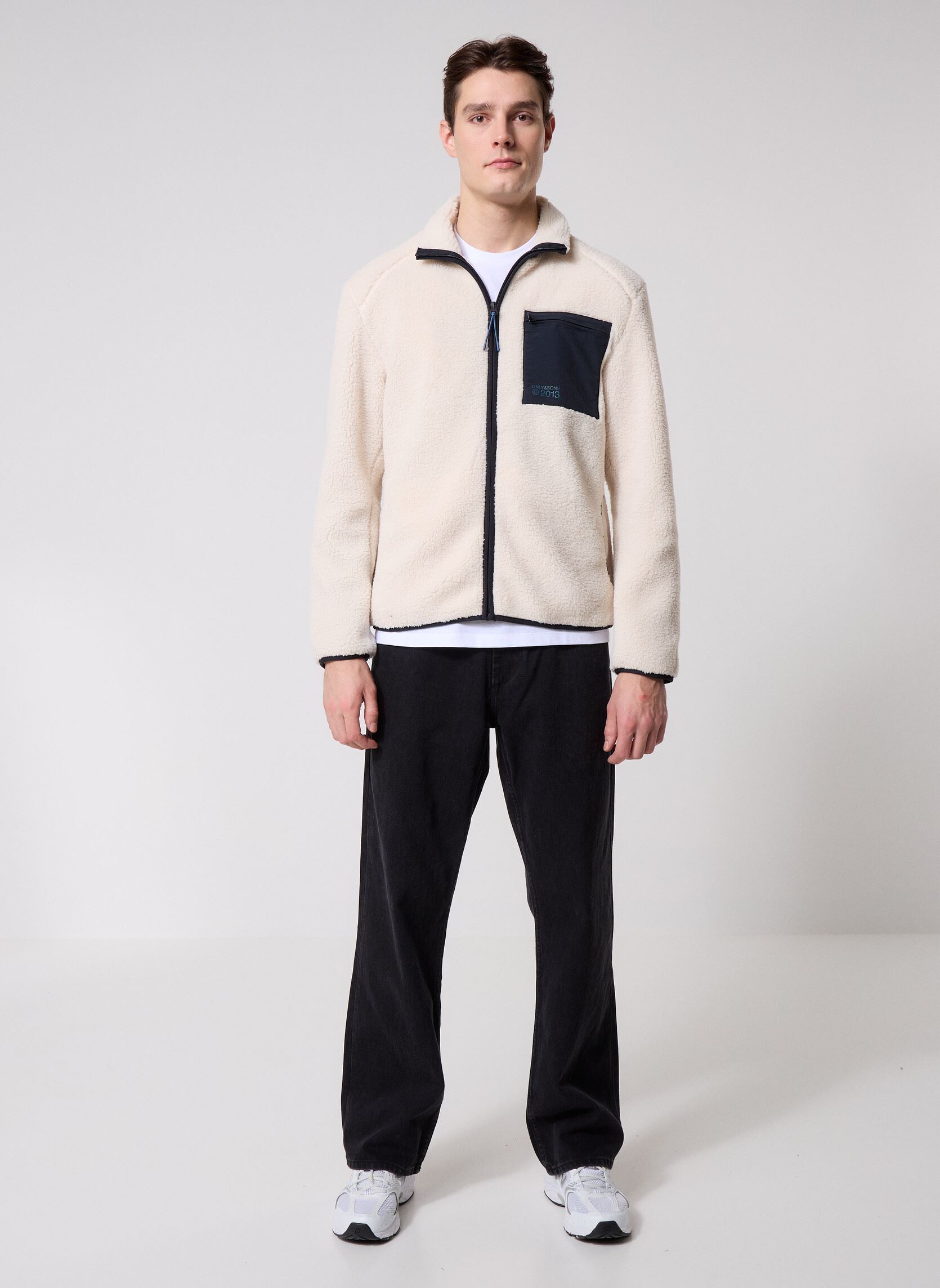 Vestes polaires ONSDALLAS SHERPA JACKET OTW CS homme beige Only & Sons Vestes polaires ONSDALLAS SHERPA JACKET OTW CS homme beige SILVER LINING