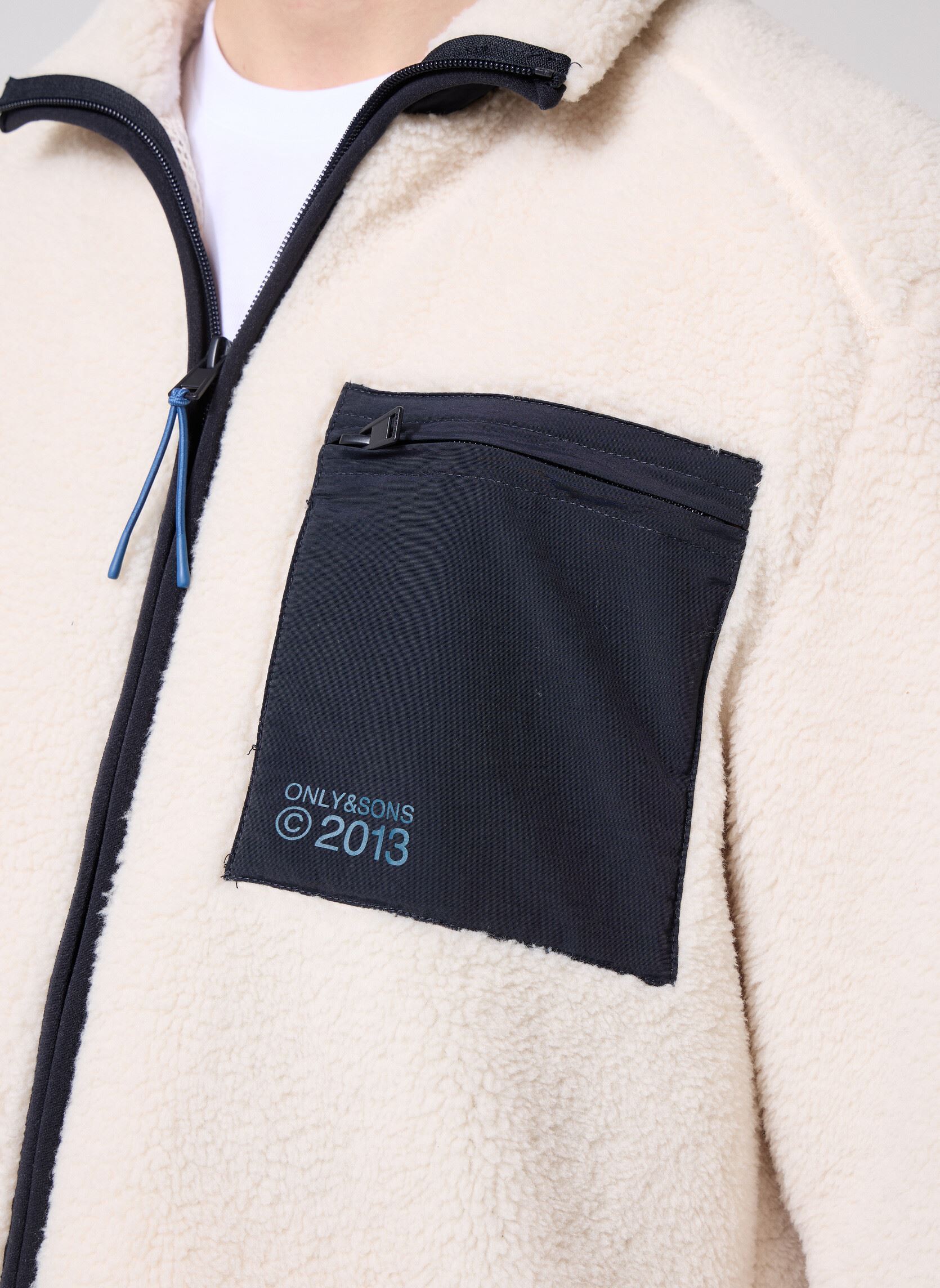 Vestes polaires ONSDALLAS SHERPA JACKET OTW CS homme beige Only & Sons Vestes polaires ONSDALLAS SHERPA JACKET OTW CS homme beige SILVER LINING