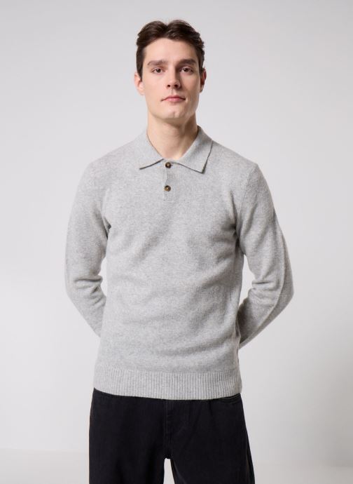 Only & Sons Pulls ONSJAY REG LS POLO KNIT homme gris