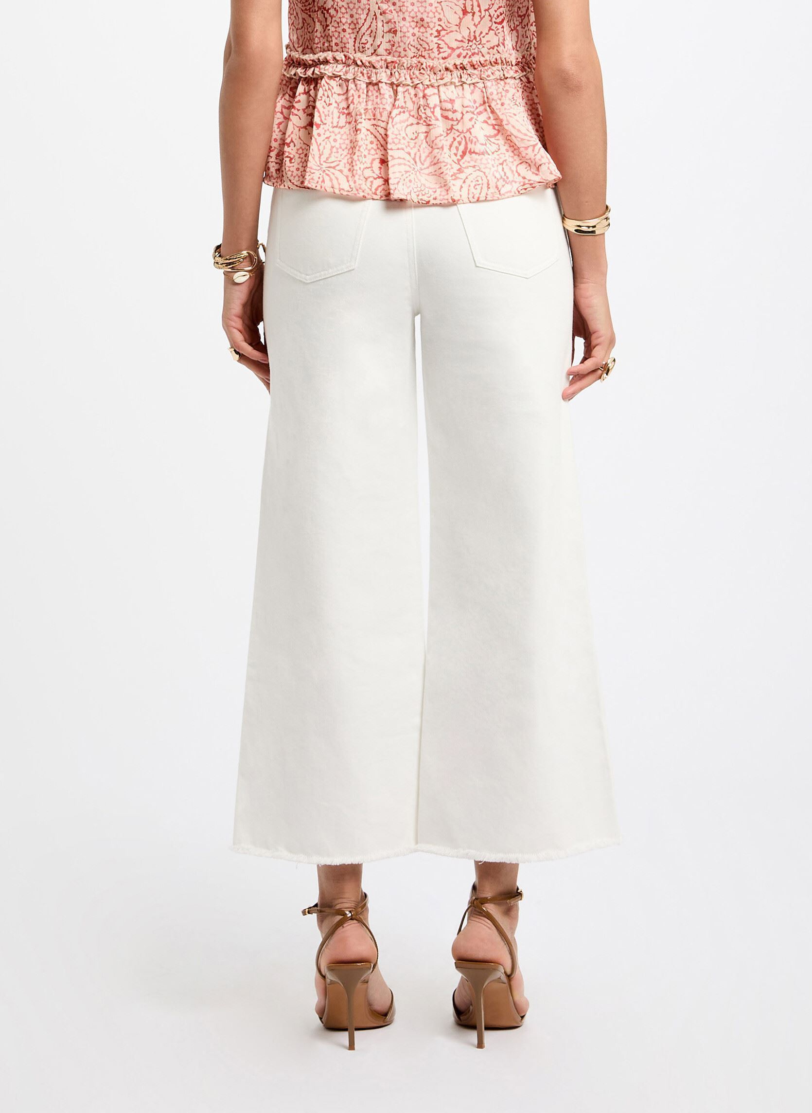 Wijde jeans / Flared Jeans 252-POPPY dames wit Morgan Wijde jeans / Flared Jeans 252-POPPY dames wit OFF WHITE M