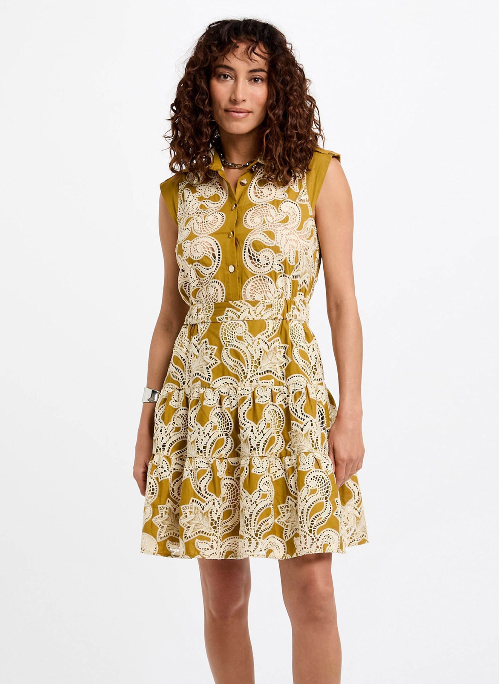 Robe trapèze brodée femme - vue 2