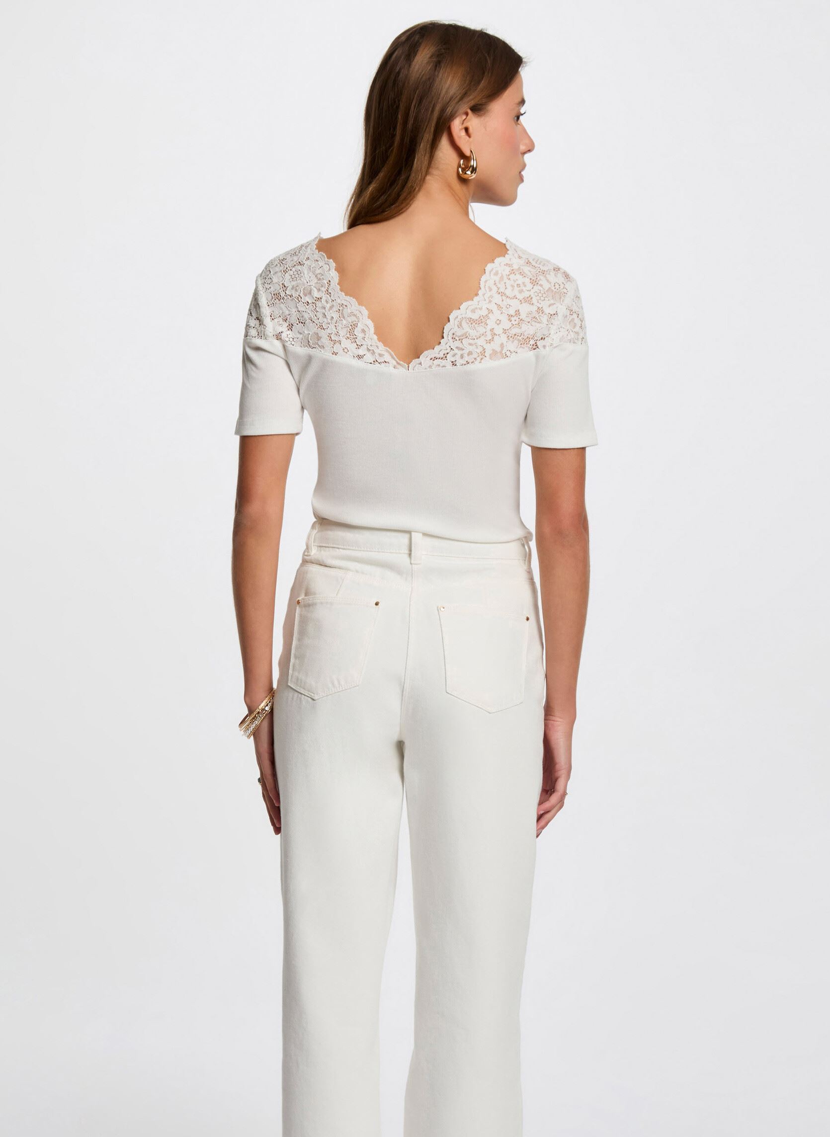 Tee-shirts manches courtes 252-DELINE femme blanc Morgan Tee-shirts manches courtes 252-DELINE femme blanc OFF WHITE M