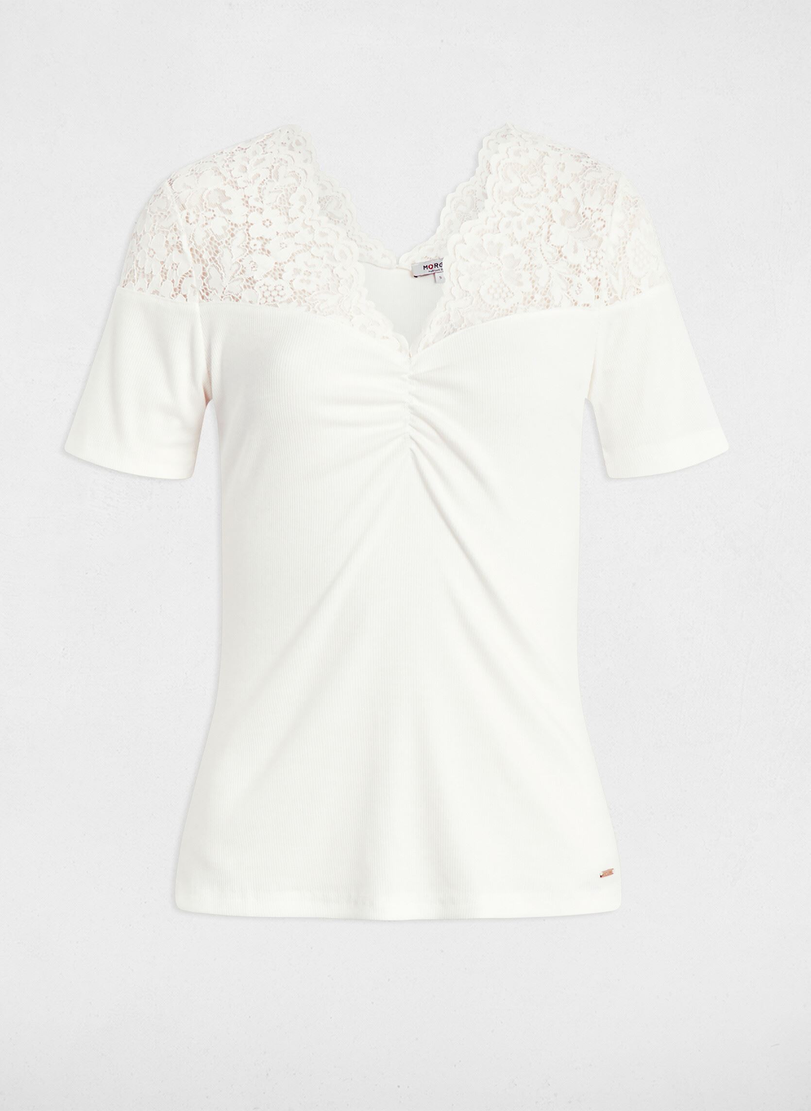 Tee-shirts manches courtes 252-DELINE femme blanc Morgan Tee-shirts manches courtes 252-DELINE femme blanc OFF WHITE M