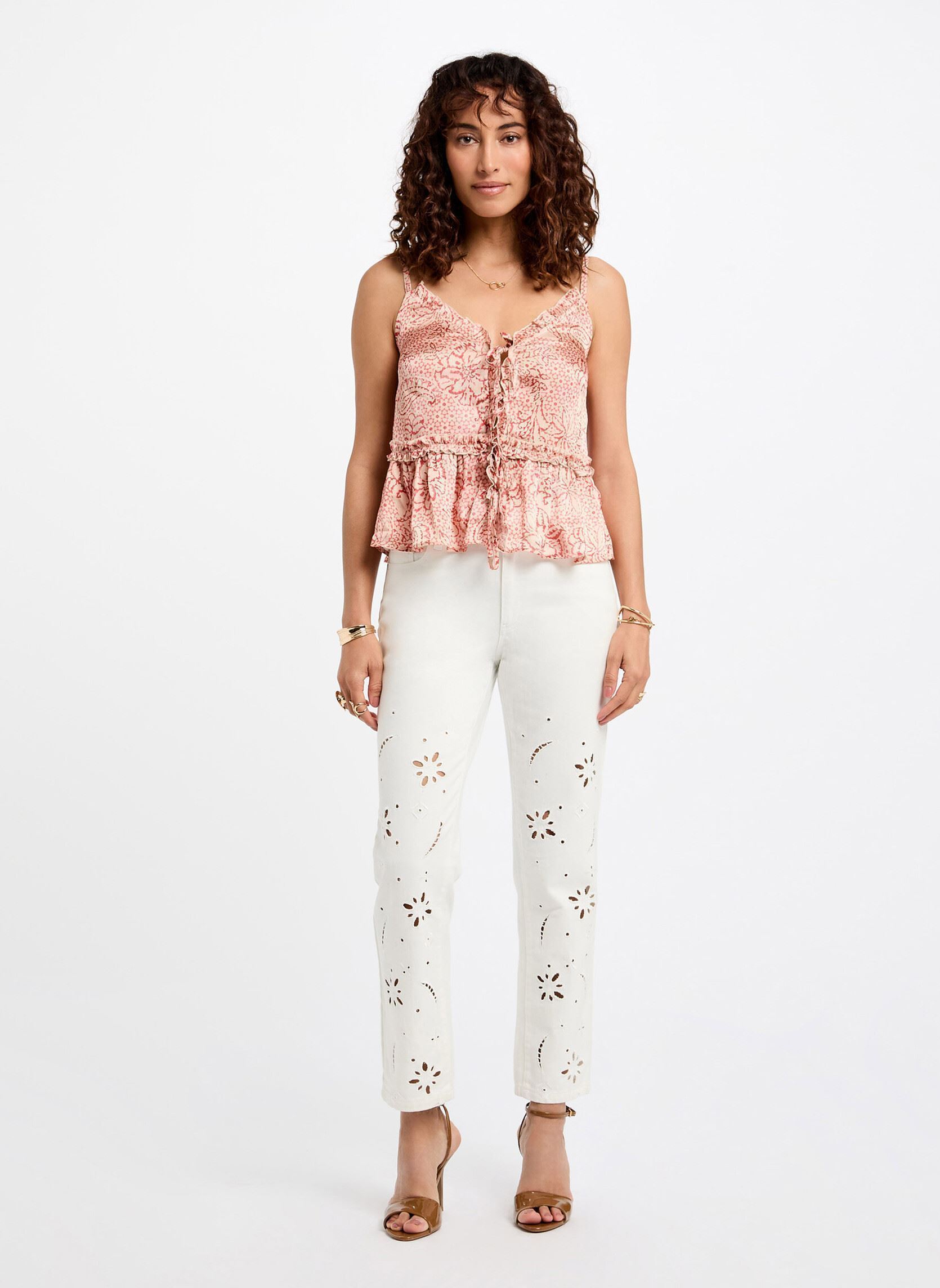 Wijde jeans / Flared Jeans 252-PBRAD dames wit Morgan Wijde jeans / Flared Jeans 252-PBRAD dames wit OFF WHITE M