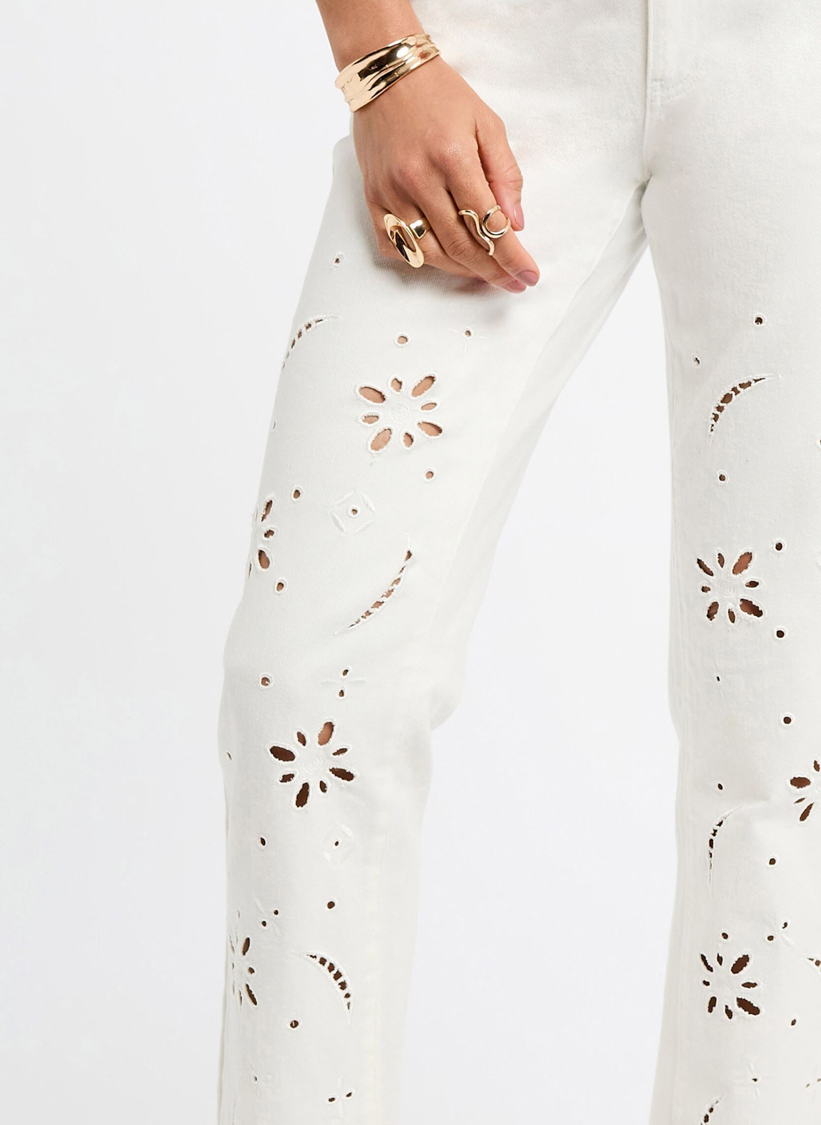 Wijde jeans / Flared Jeans 252-PBRAD dames wit Morgan Wijde jeans / Flared Jeans 252-PBRAD dames wit OFF WHITE M