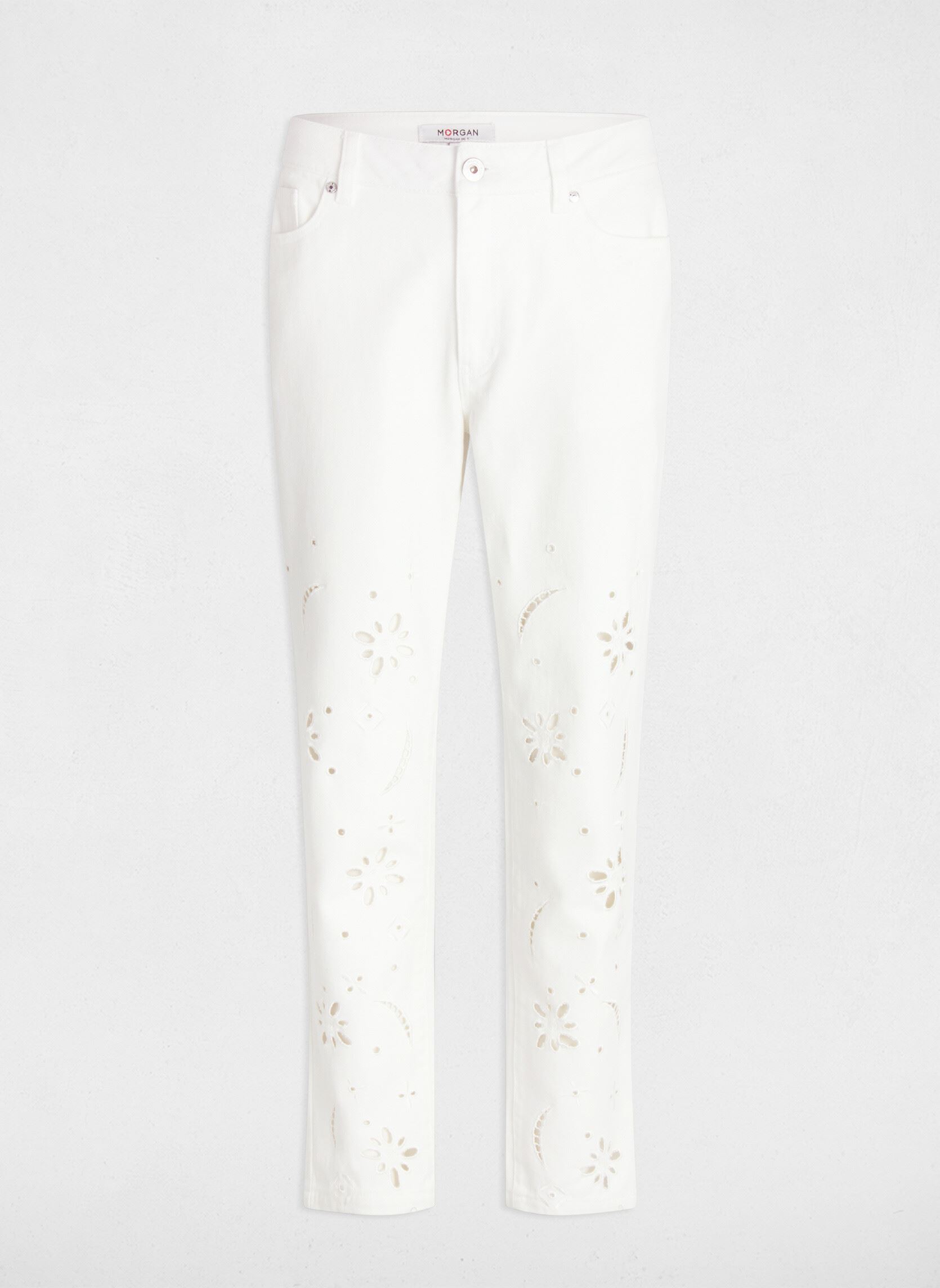 Wijde jeans / Flared Jeans 252-PBRAD dames wit Morgan Wijde jeans / Flared Jeans 252-PBRAD dames wit OFF WHITE M