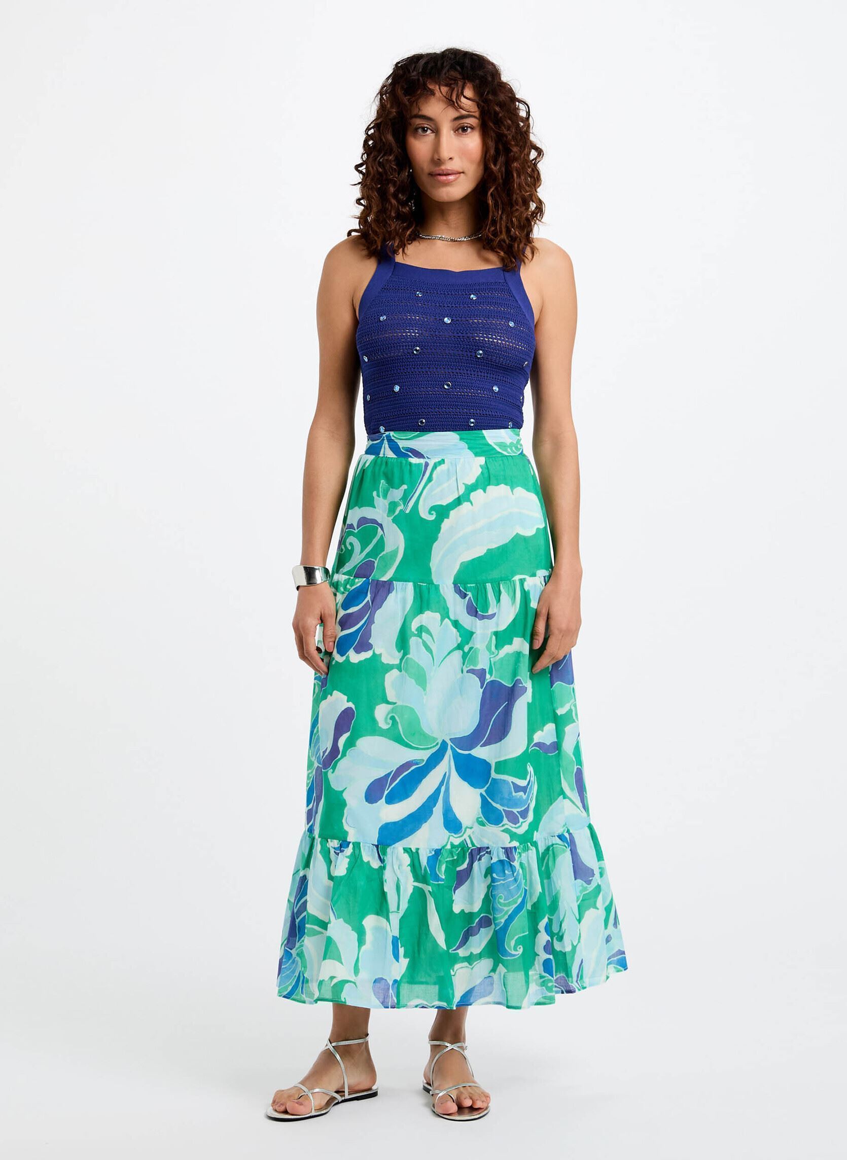 Jupes mi-longues 252-JFLIX.F femme multicolore Morgan Jupes mi-longues 252-JFLIX.F femme multicolore ULTRAMARINE VERTIGO PRINT1