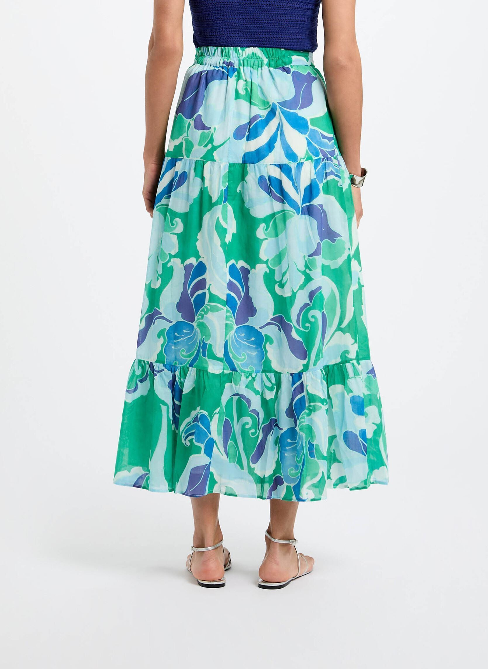 Jupes mi-longues 252-JFLIX.F femme multicolore Morgan Jupes mi-longues 252-JFLIX.F femme multicolore ULTRAMARINE VERTIGO PRINT1