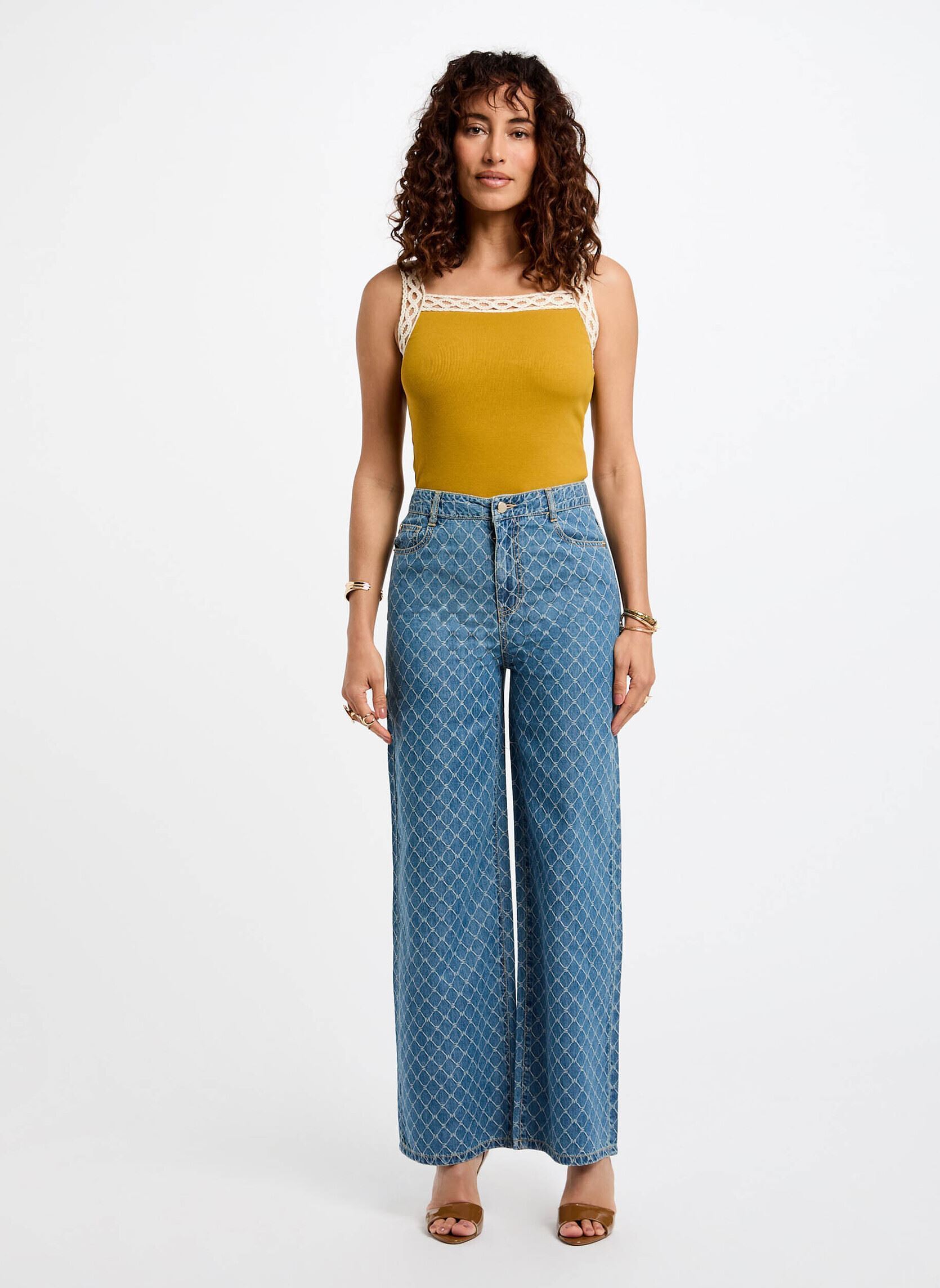 Jeans large 252-PSTEL femme bleu Morgan Jeans large 252-PSTEL femme bleu DENIM STONE
