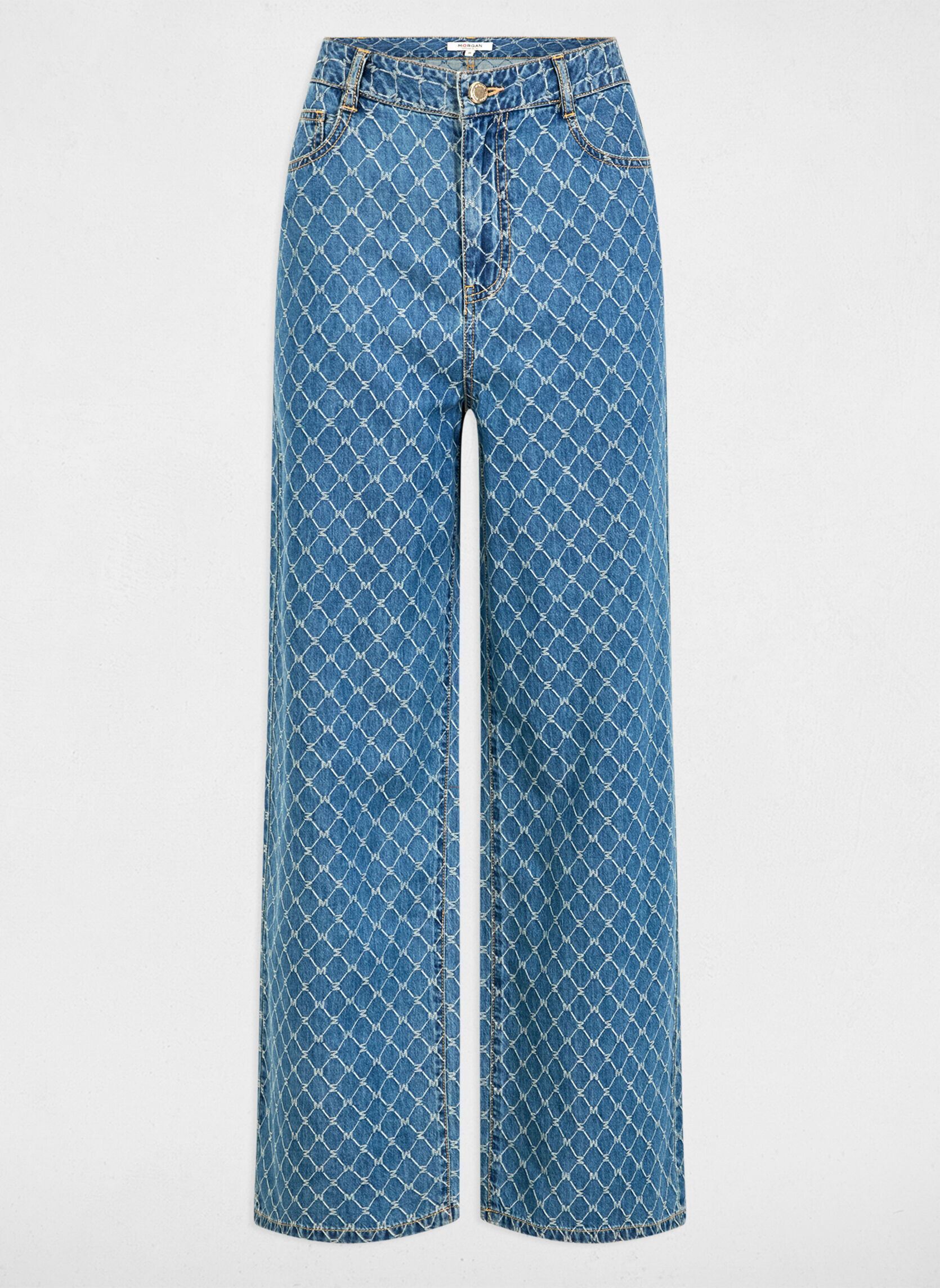Jeans large 252-PSTEL femme bleu Morgan Jeans large 252-PSTEL femme bleu DENIM STONE